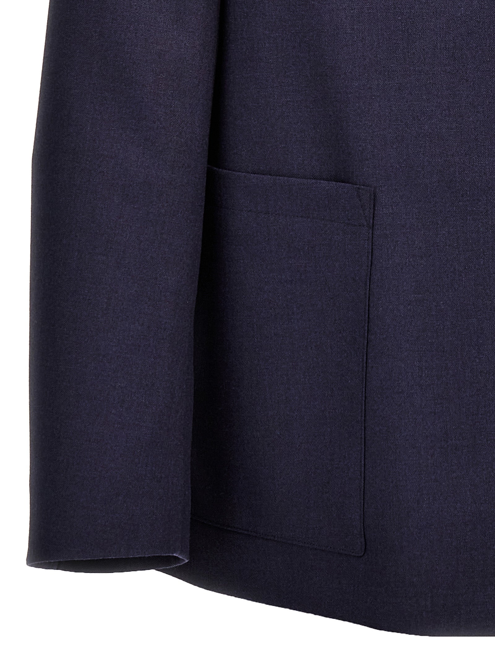 Fendi Blue Virgin Wool Full-Length Jacket