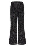 LE TWINS Black Polyester Flared Pants