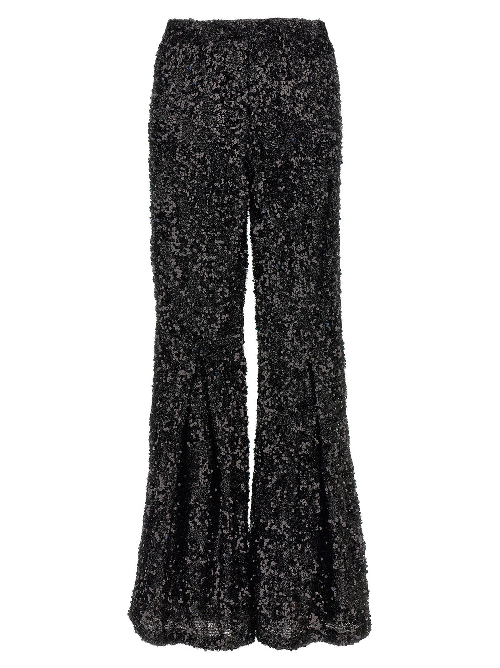 LE TWINS Black Polyester Flared Pants