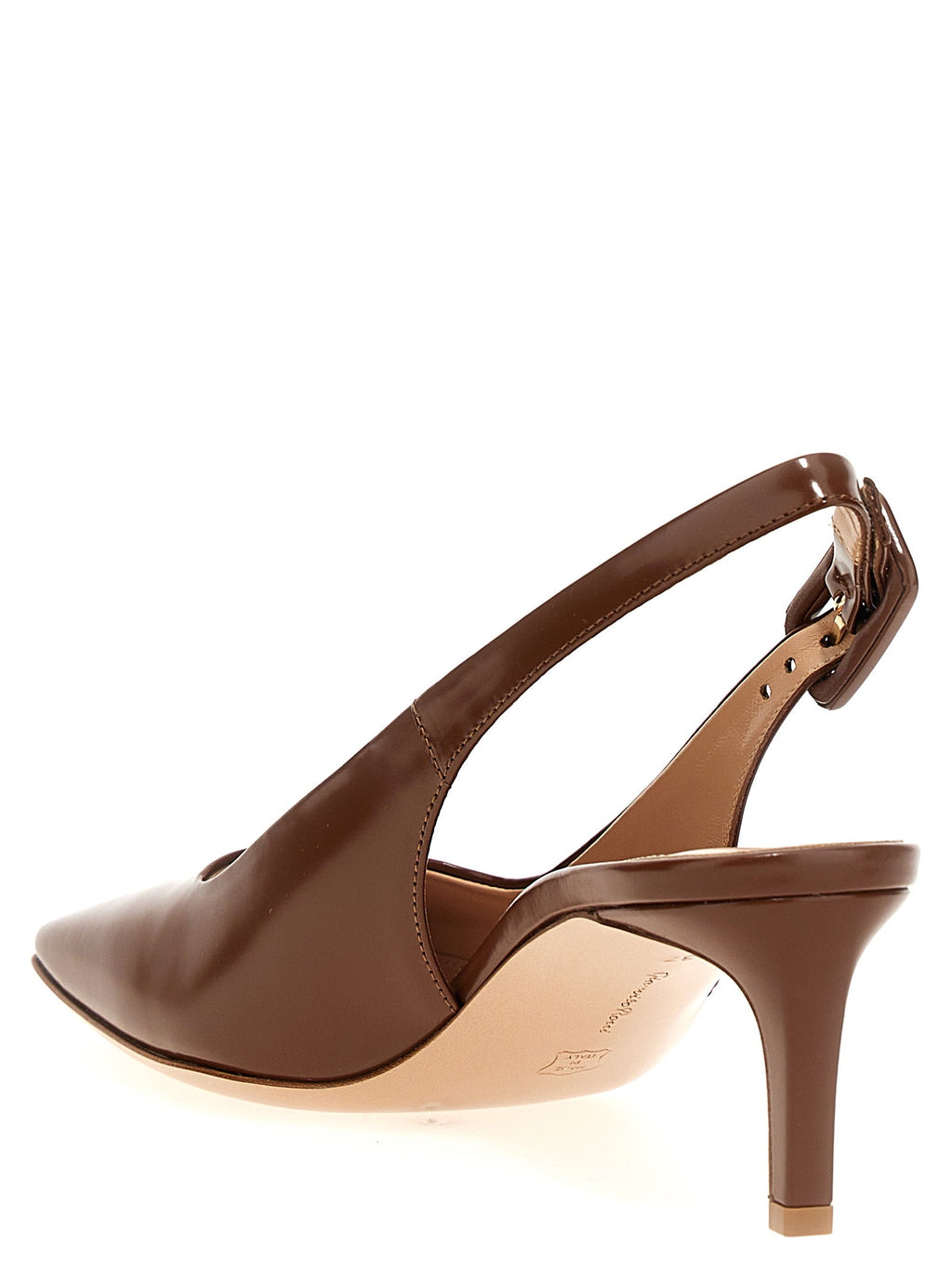 Gianvito Rossi Brown Goatskin Mid Heel Pumps