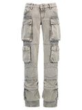 The Attico Gray Cotton Cargo Pants