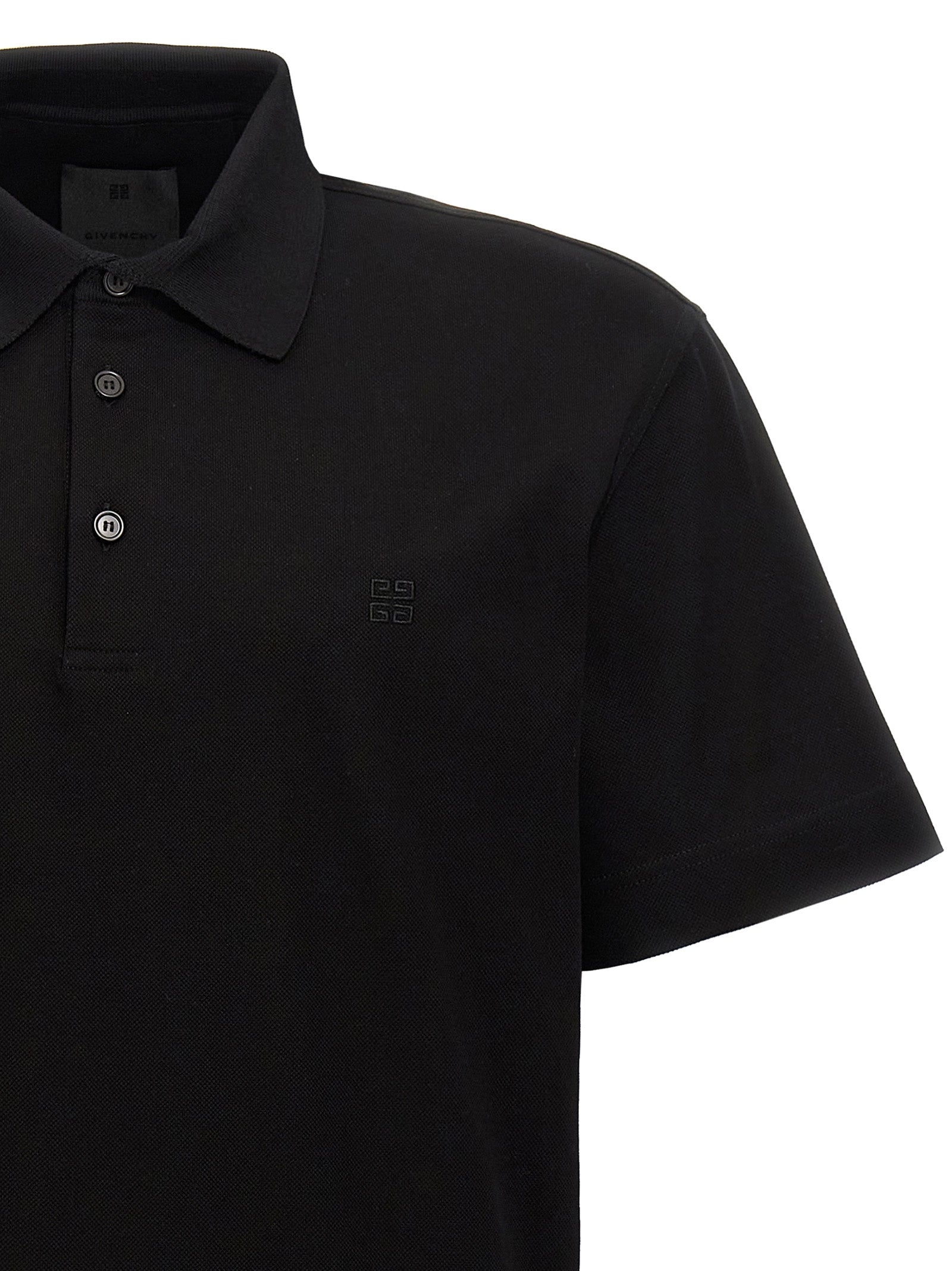Givenchy Black Cotton Polo Shirt