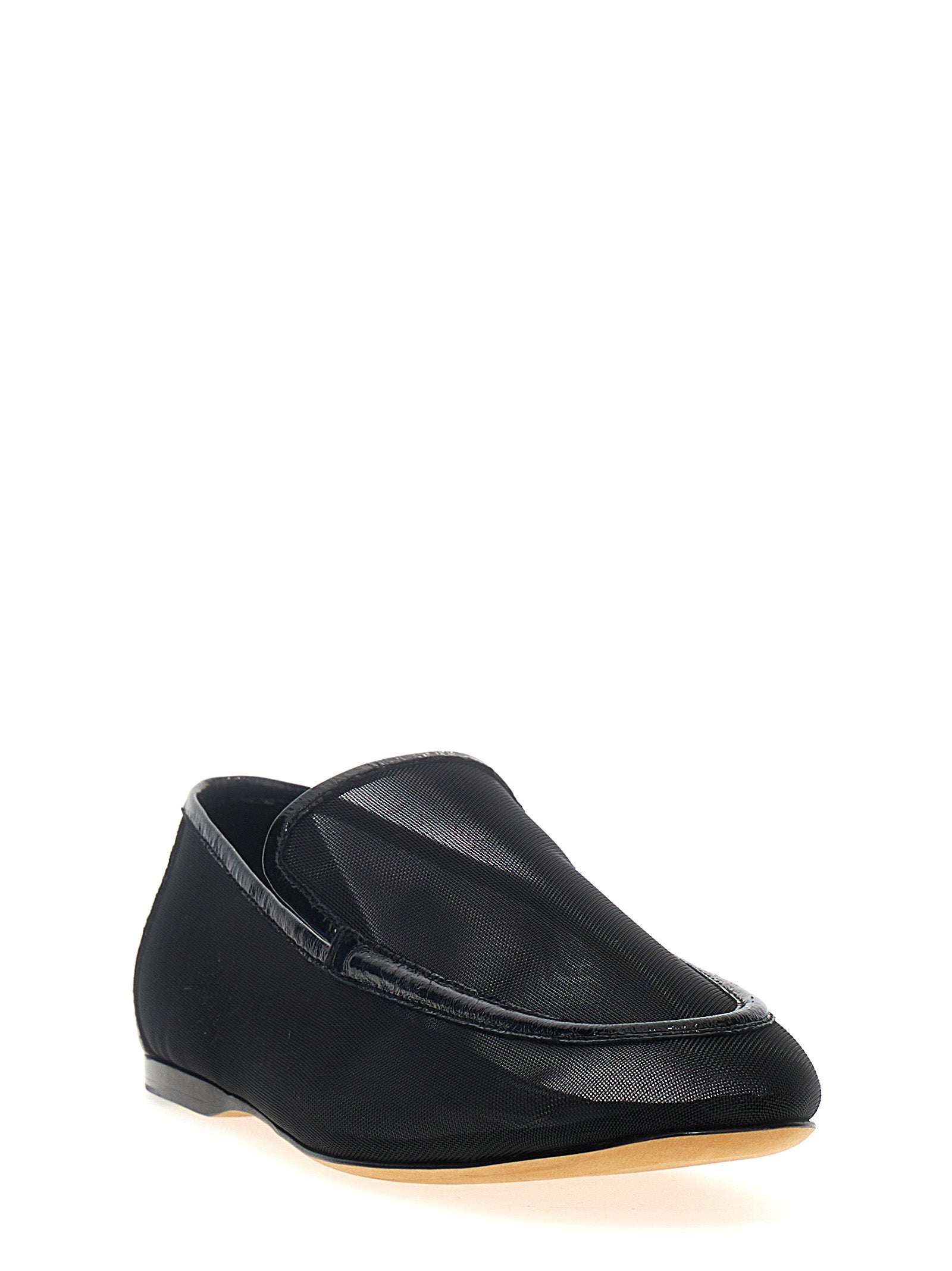 Khaite Black Polyamide Slip-On Loafers