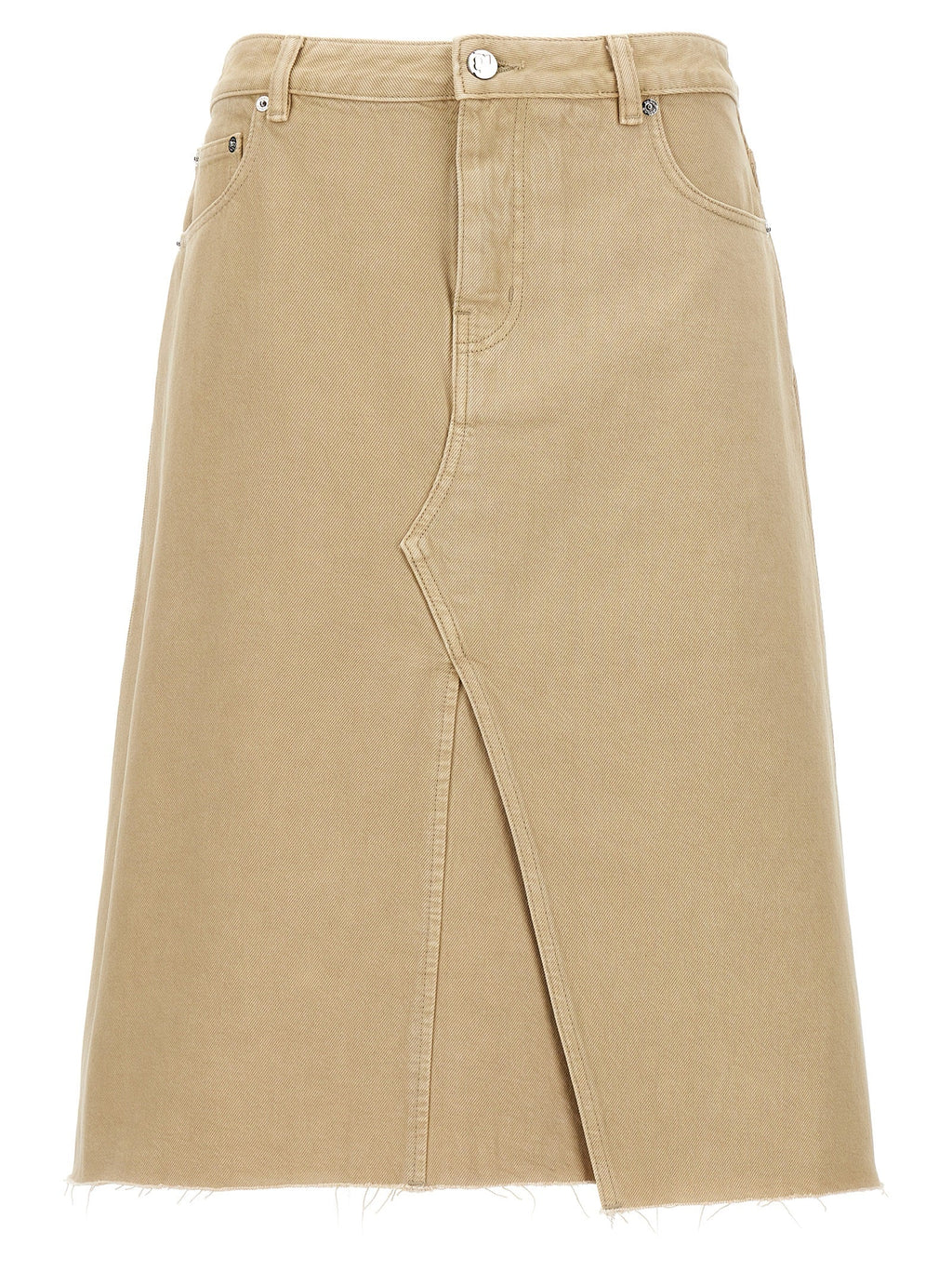 Tory Burch Beige Cotton Midi Skirt