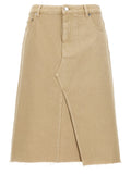 Tory Burch Beige Cotton Midi Skirt