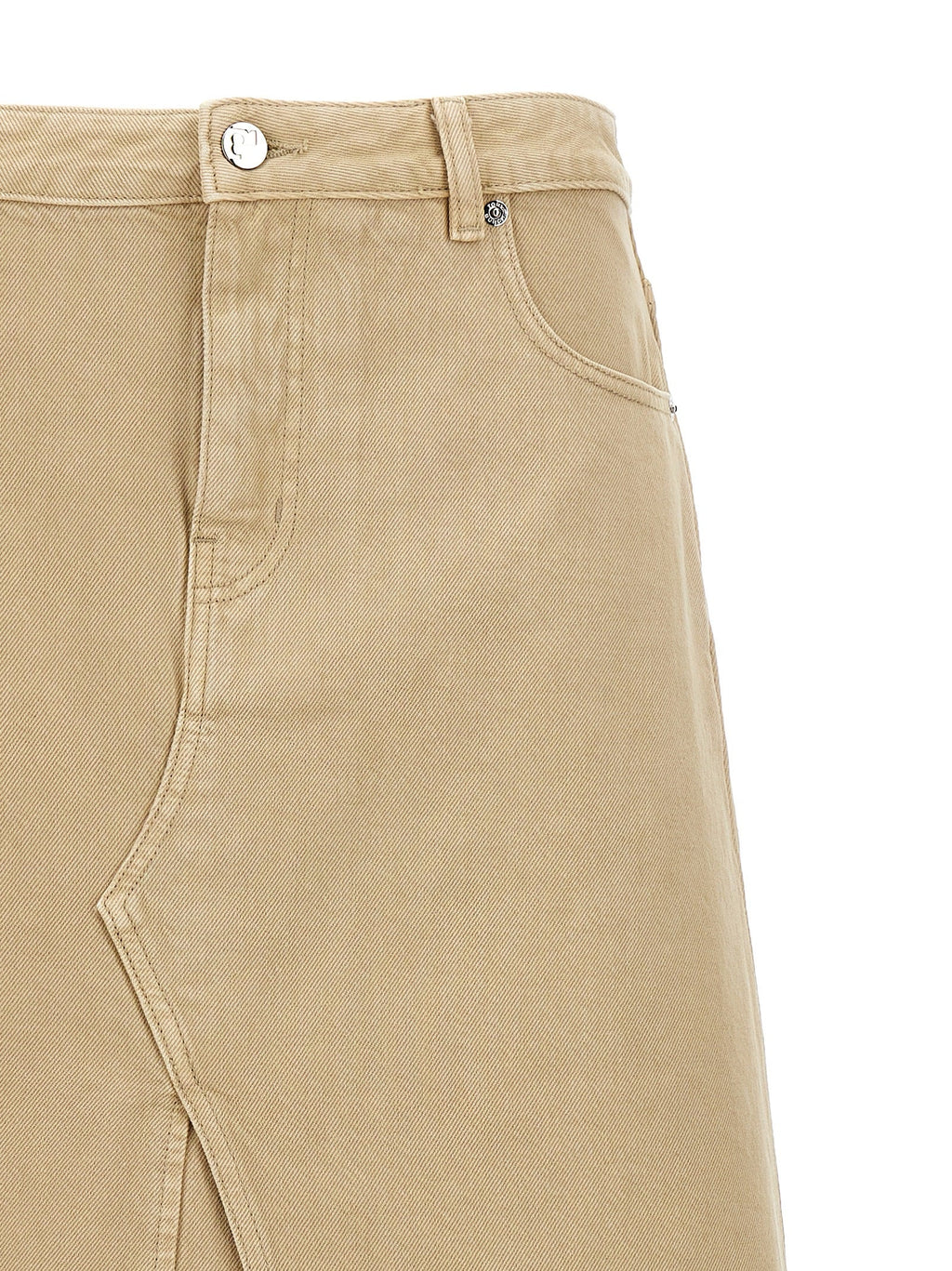 Tory Burch Beige Cotton Midi Skirt