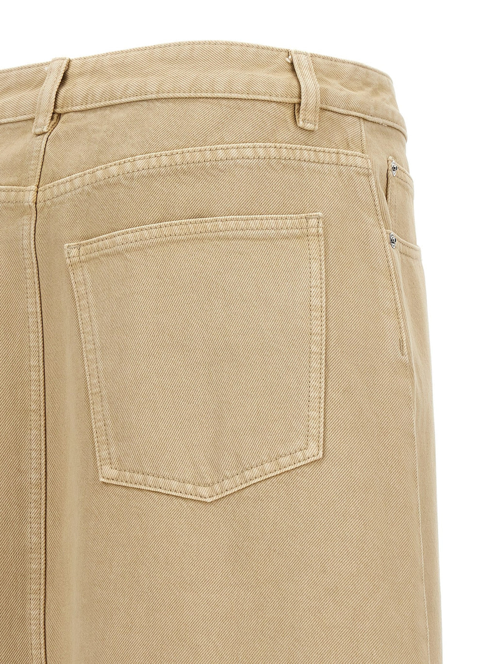 Tory Burch Beige Cotton Midi Skirt