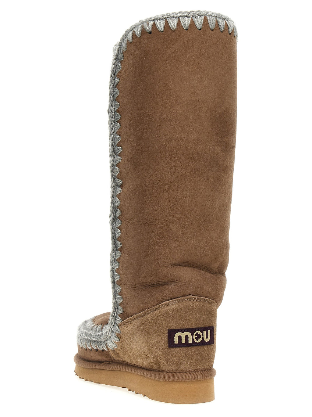 Mou Brown Lamb Leather Over The Knee