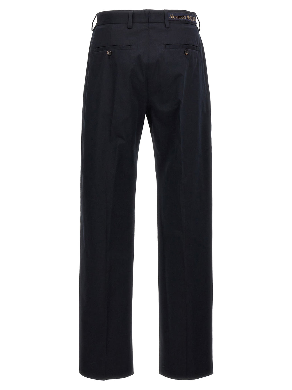 Alexander McQueen Blue Cotton Casual Pants