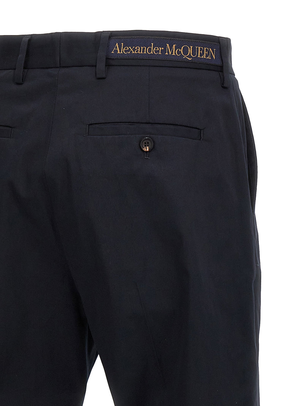 Alexander McQueen Blue Cotton Casual Pants