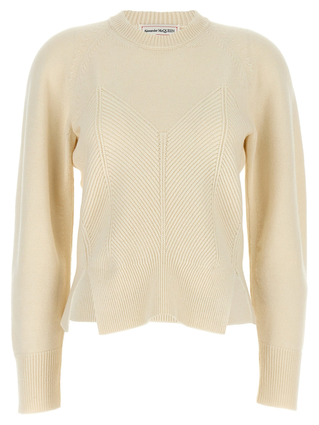 Alexander McQueen White Wool Cardigan