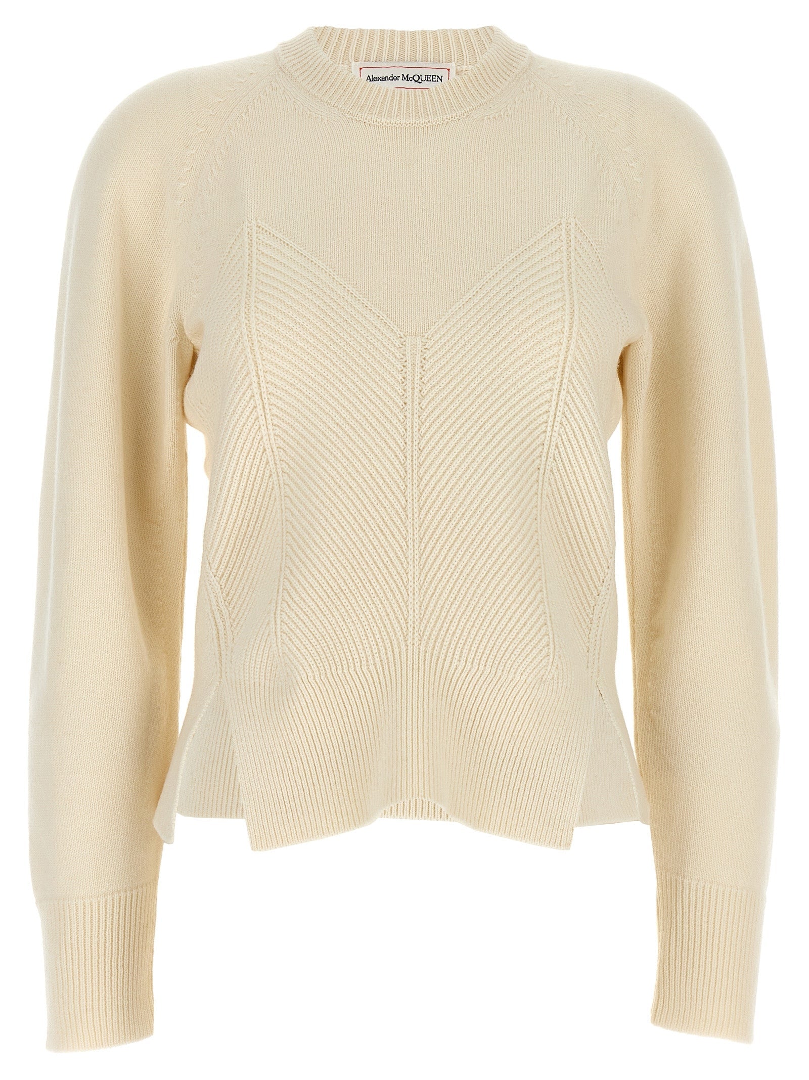 Alexander McQueen White Wool Cardigan