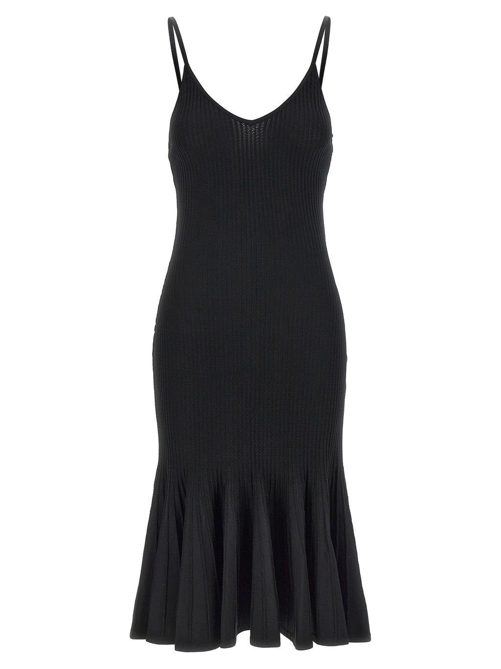Khaite Black Viscose Midi Dress
