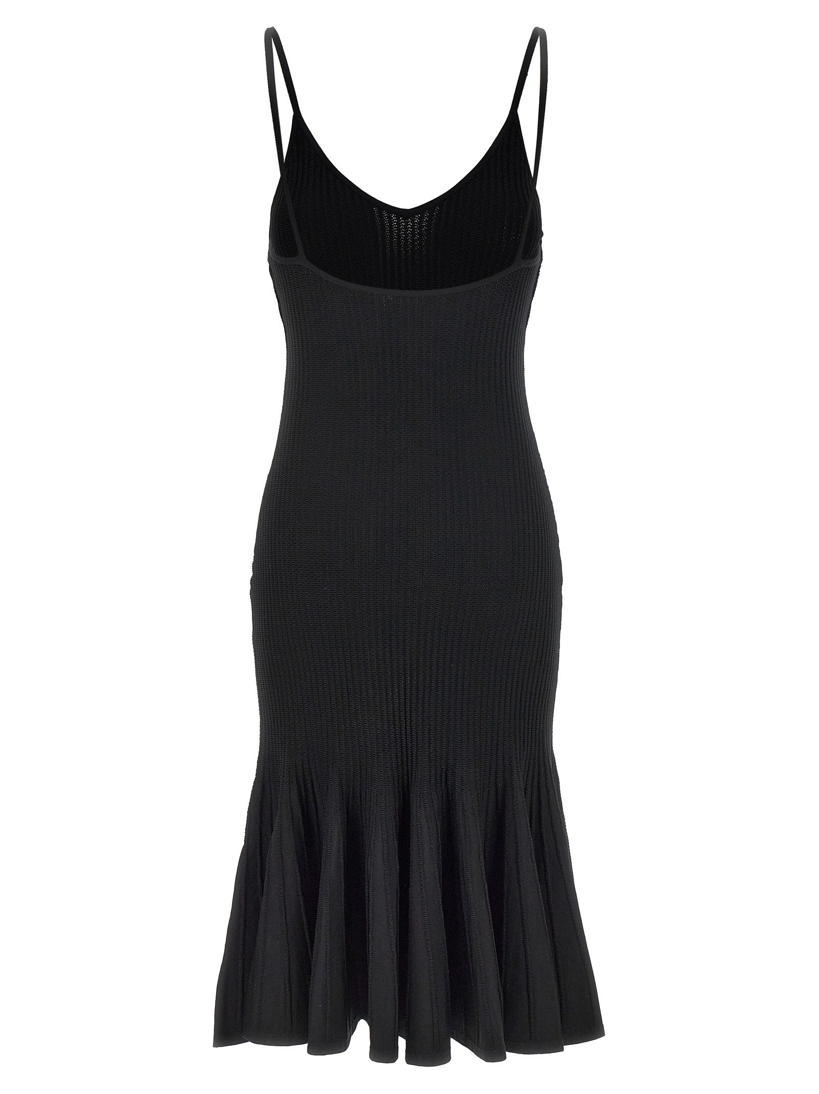 Khaite Black Viscose Midi Dress