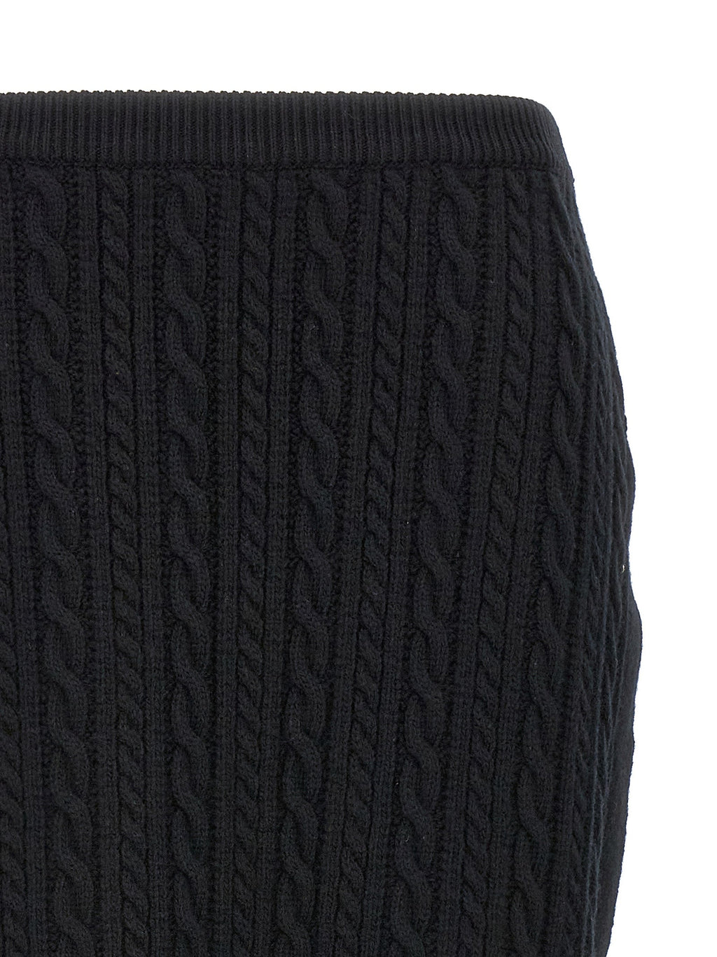 Alessandra Rich Black Wool Mini Skirt