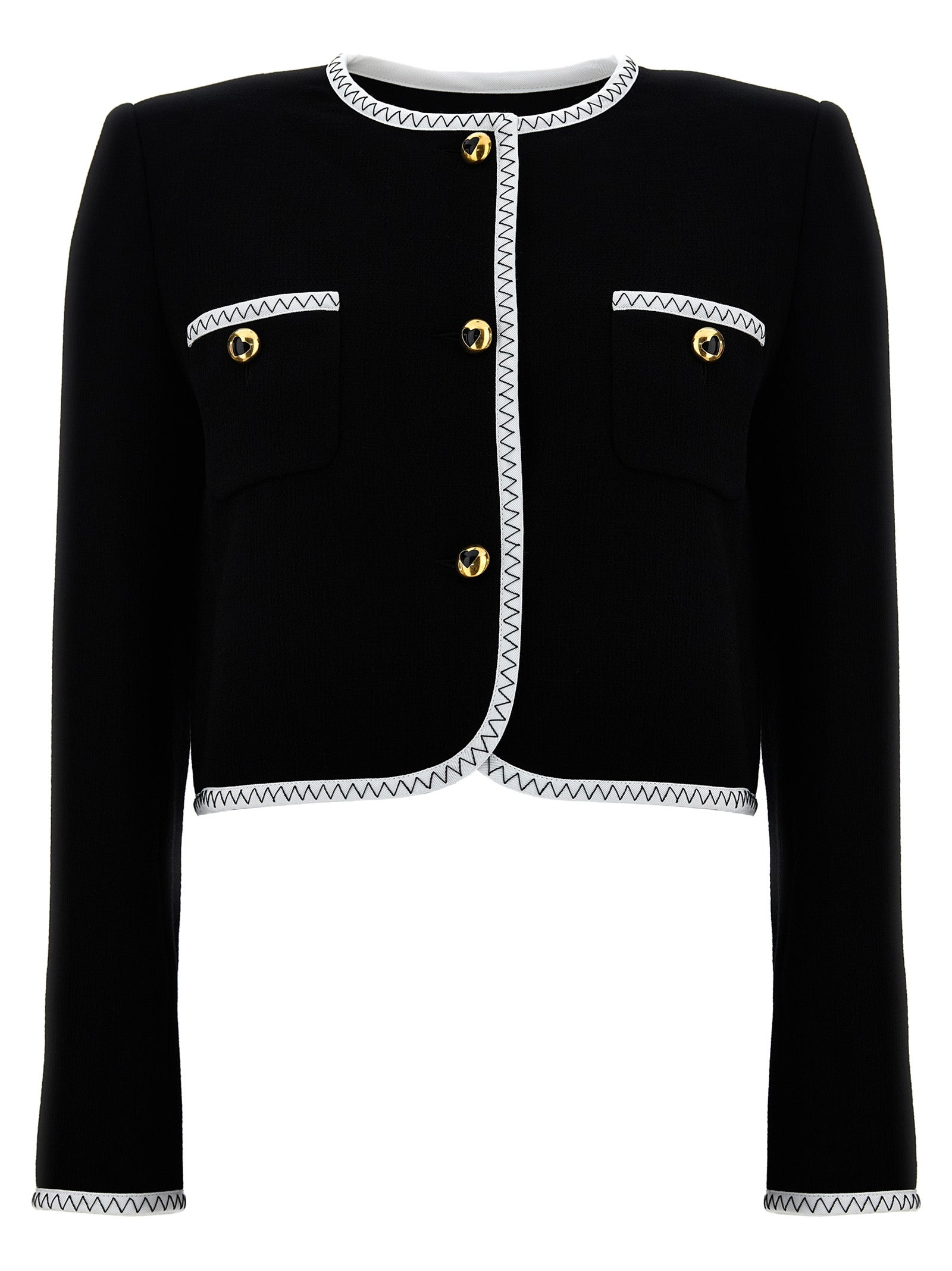 Moschino Bicolor Viscose Full-Length Jacket