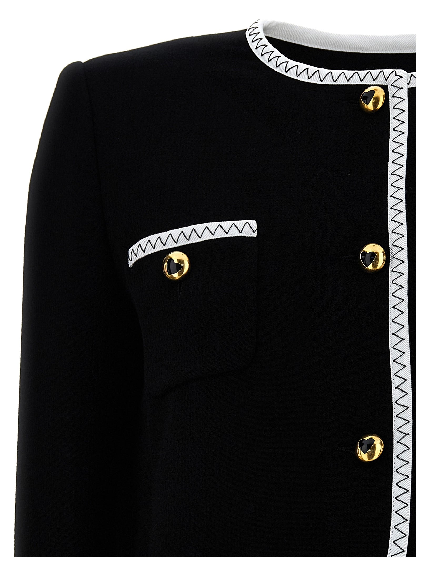 Moschino Bicolor Viscose Full-Length Jacket