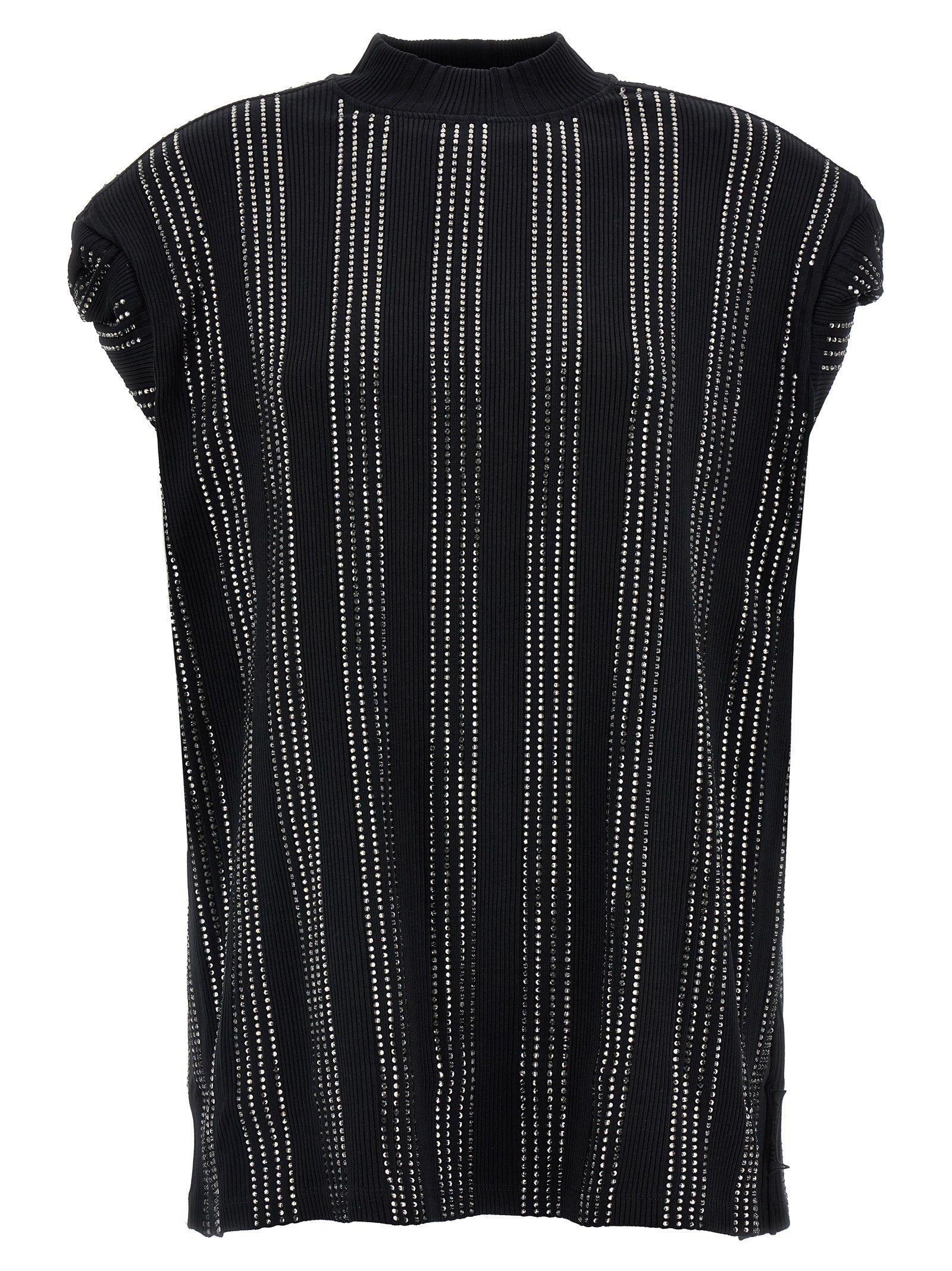 The Attico Black Cotton Short Dress
