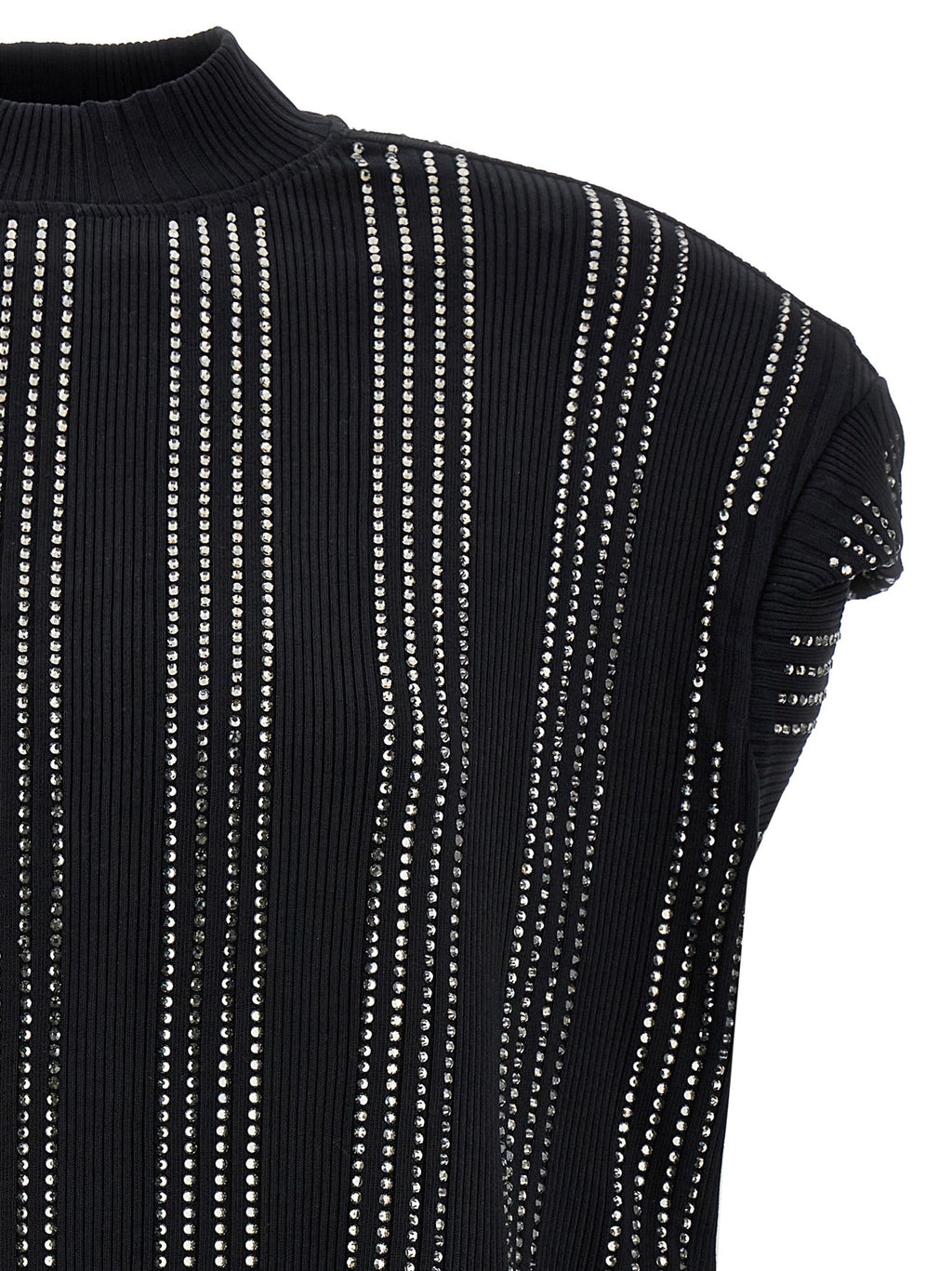 The Attico Black Cotton Short Dress
