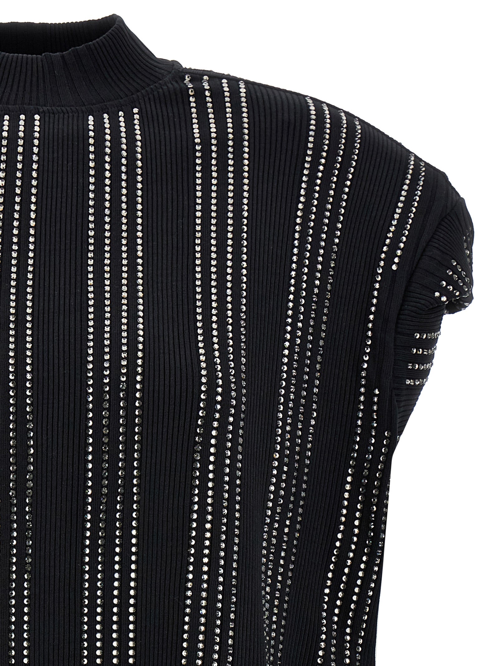 The Attico Black Cotton Short Dress