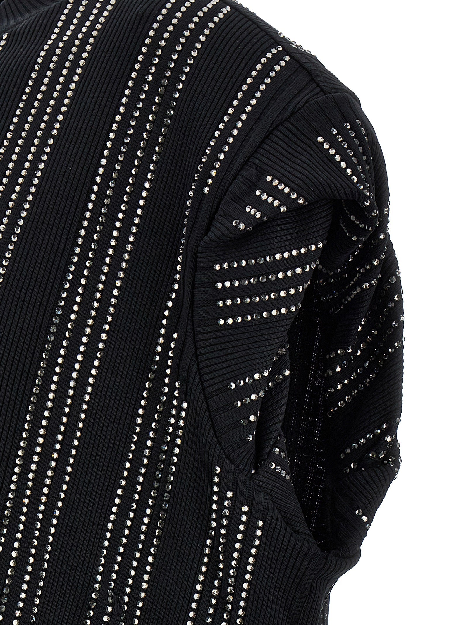 The Attico Black Cotton Short Dress