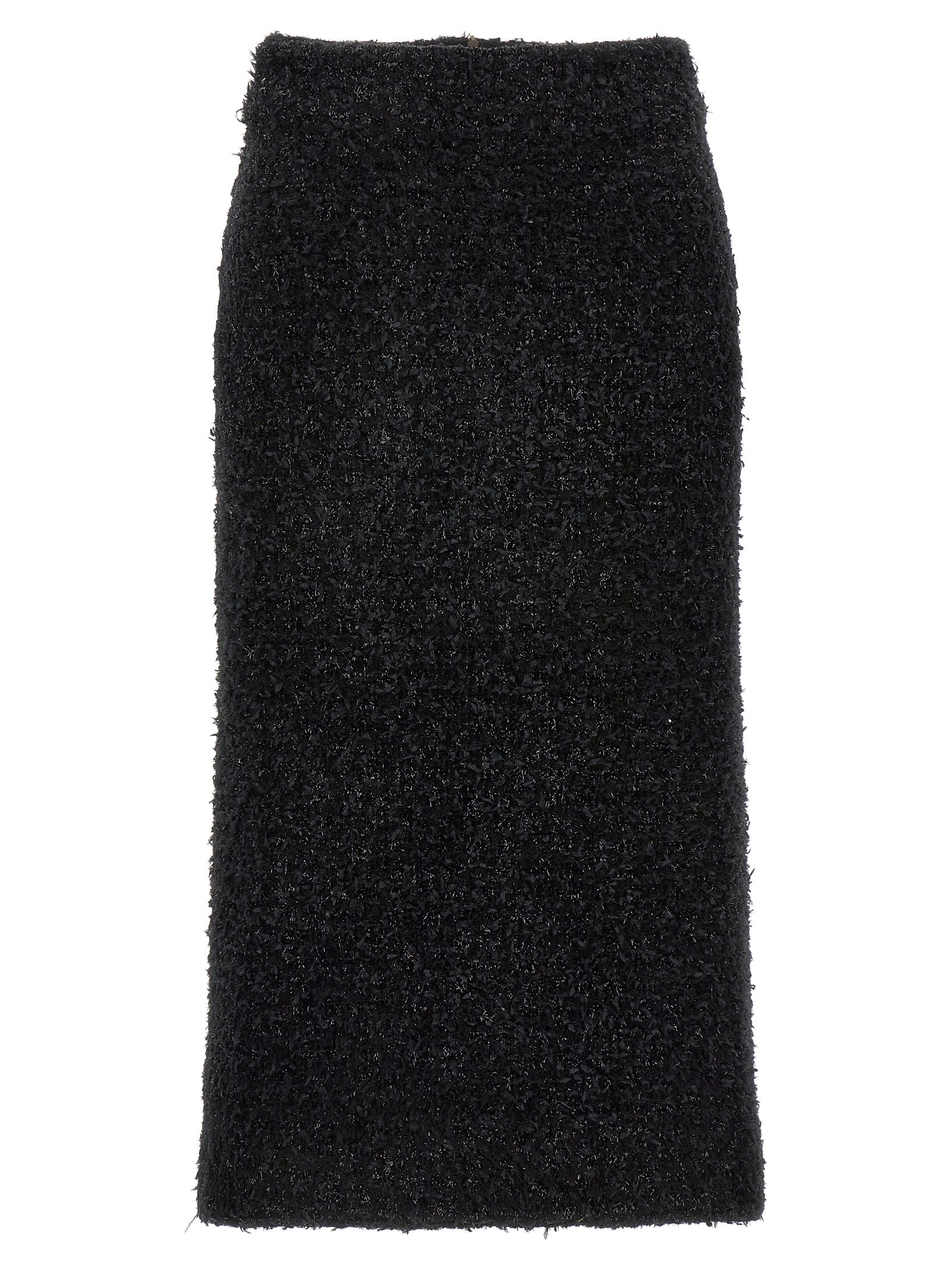 Balenciaga Black Cotton Midi Skirt