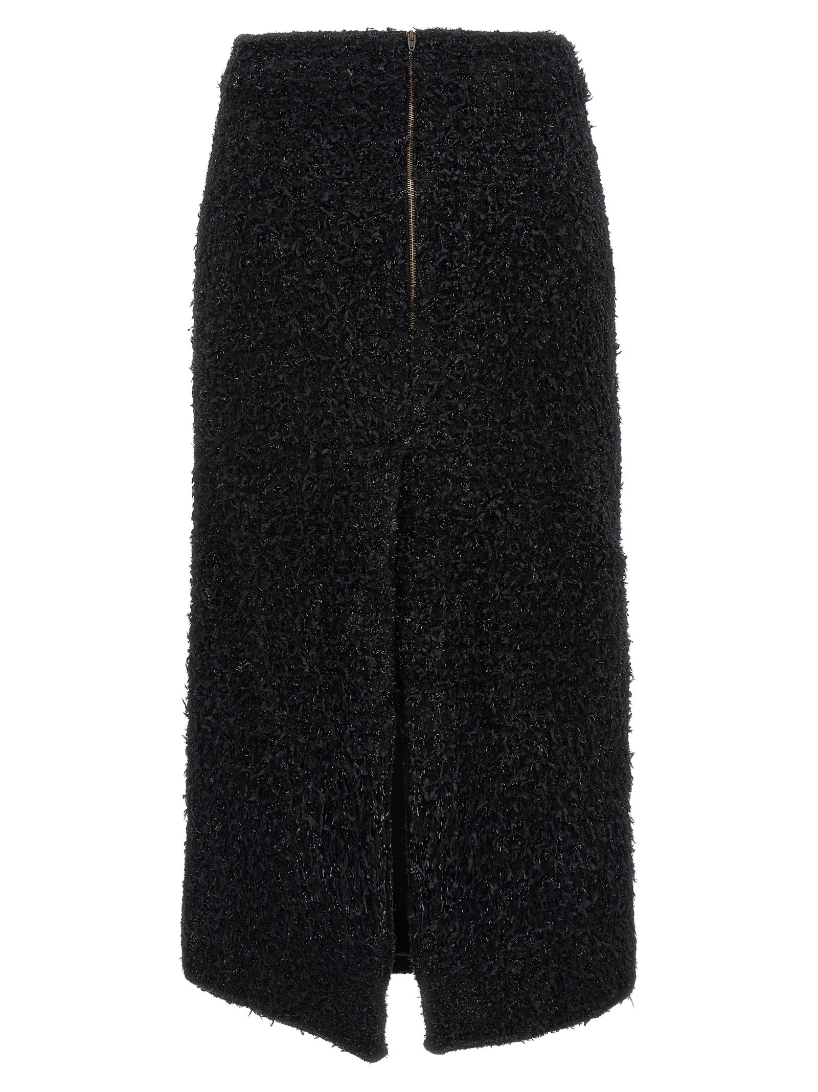 Balenciaga Black Cotton Midi Skirt