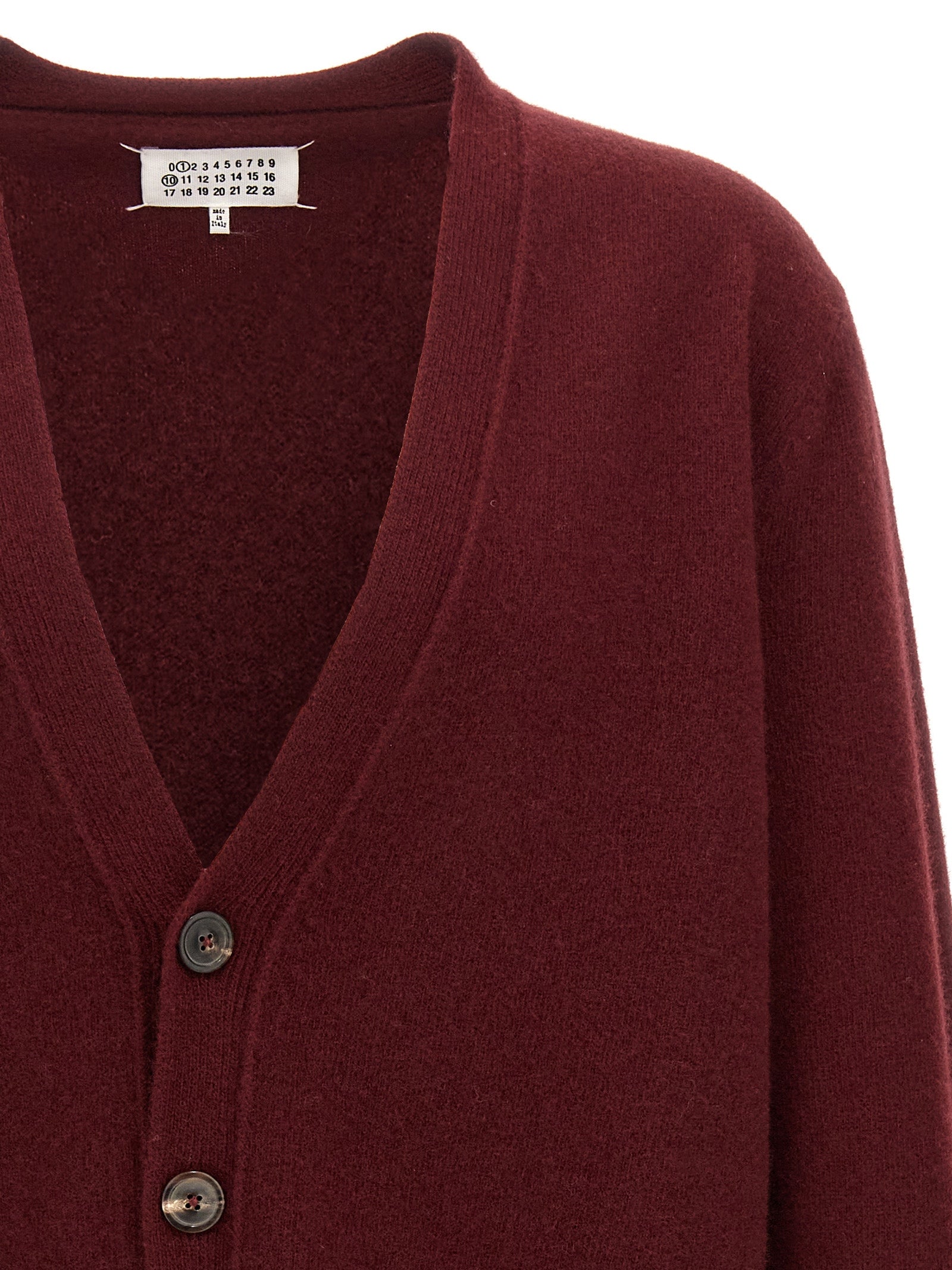 Maison Margiela Bordeaux Wool Cardigan