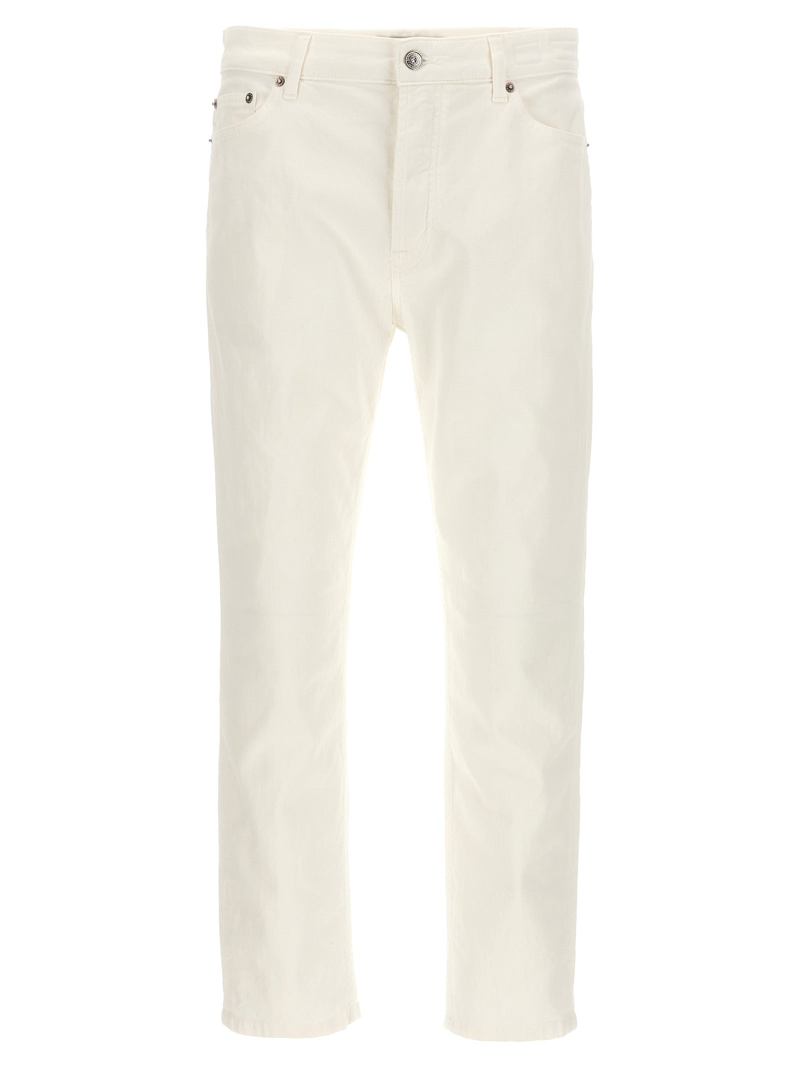 Department 5 White Cotton Straight-Leg Jeans