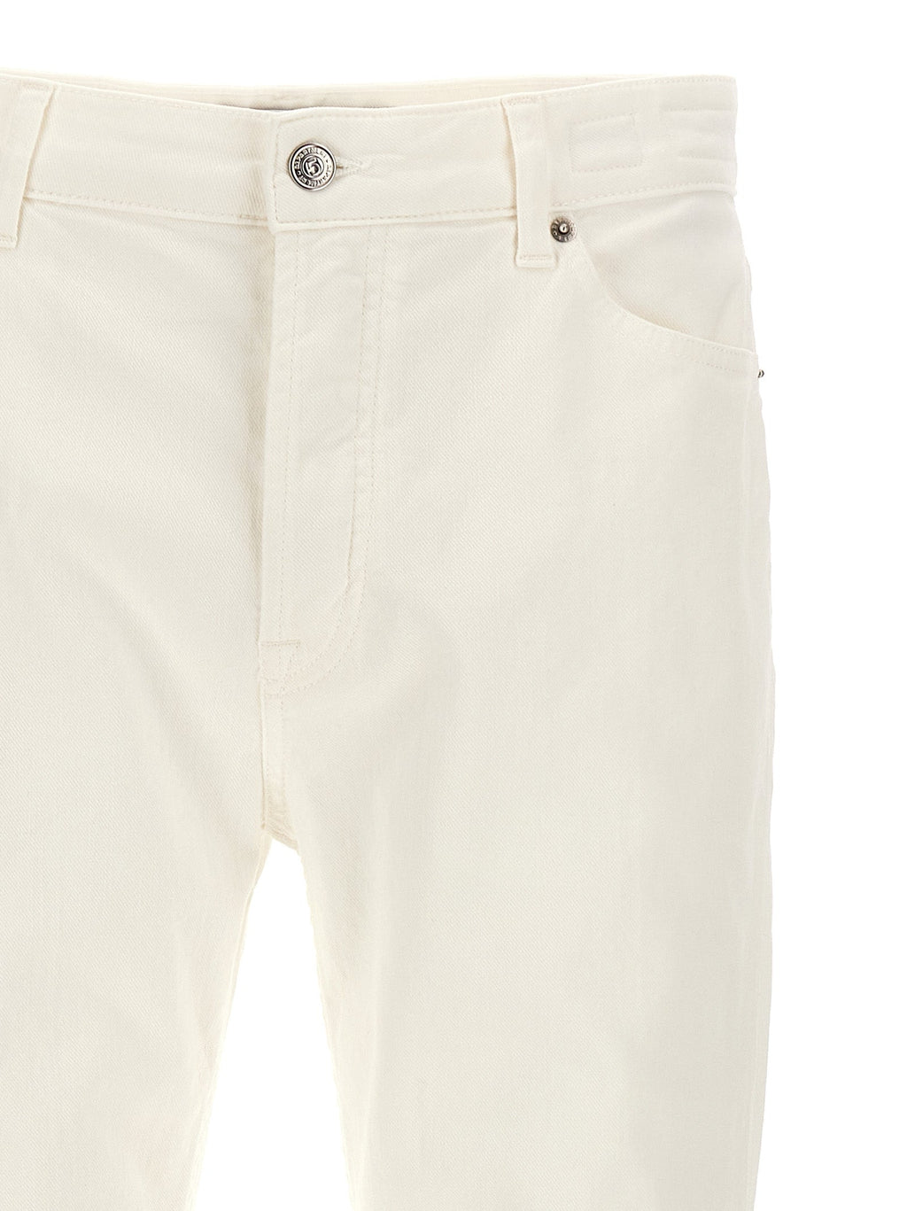 Department 5 White Cotton Straight-Leg Jeans
