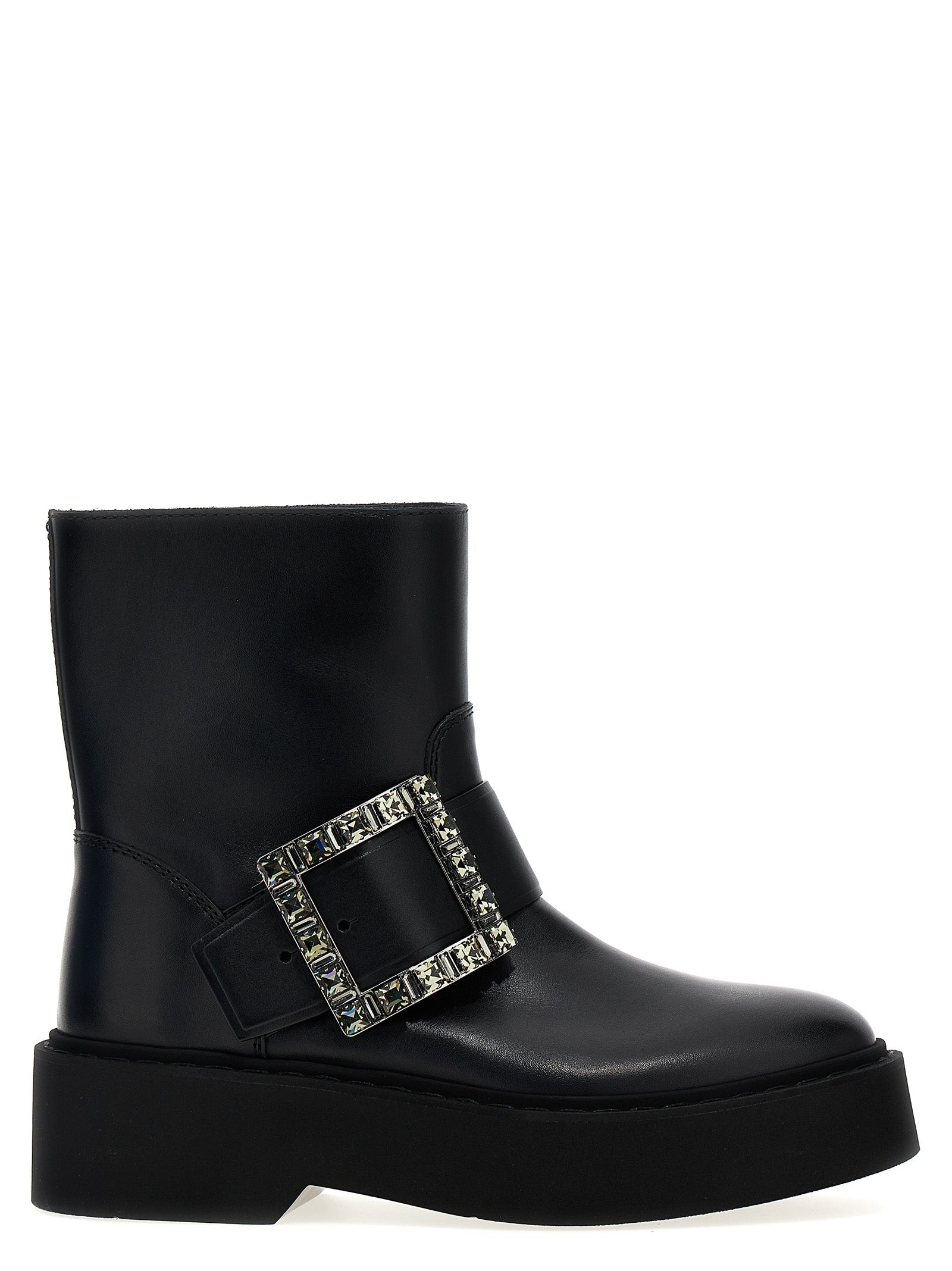 Roger Vivier Black Calfskin Ankle Boots