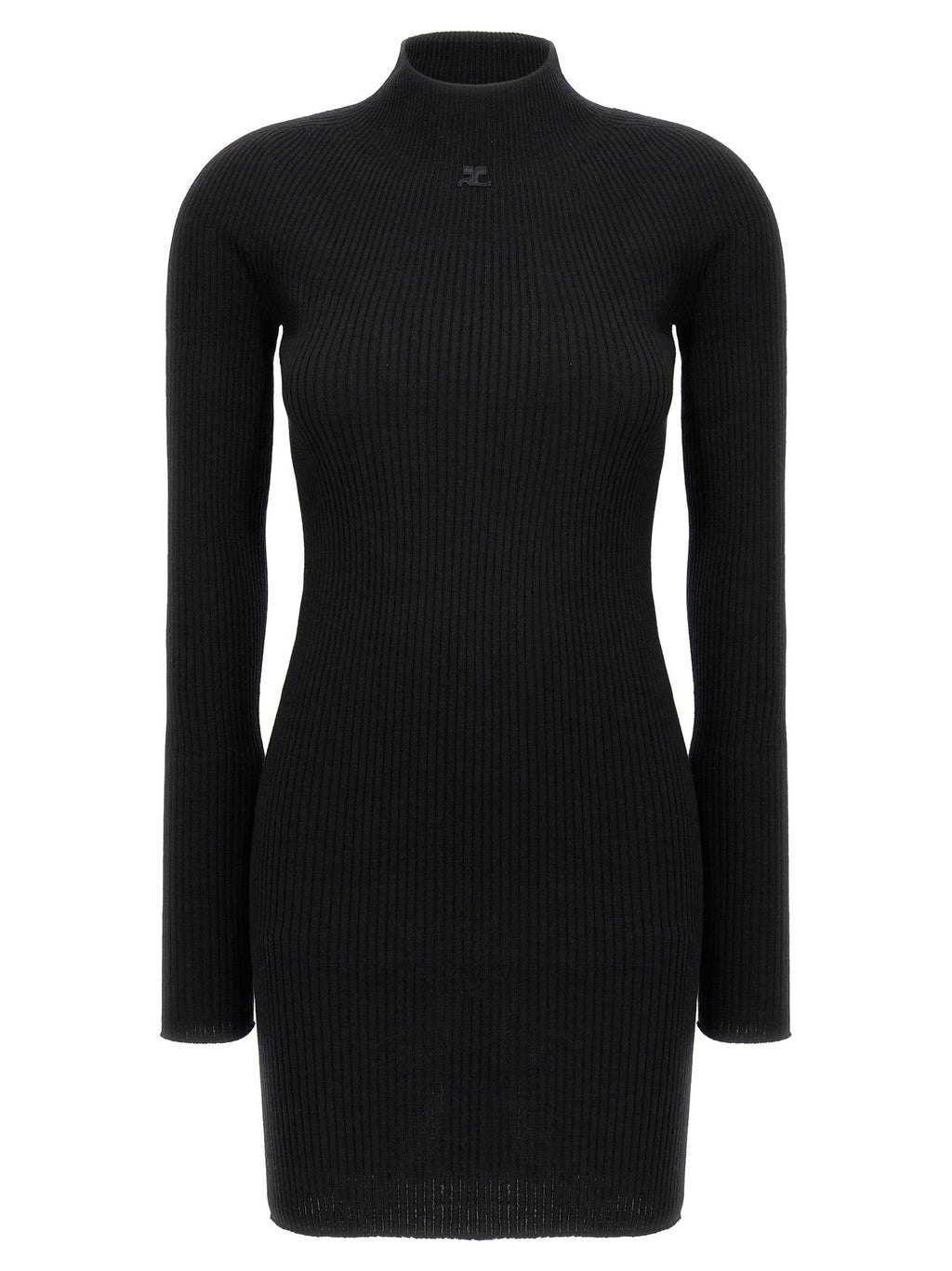 Courrèges Black Cotton Short Dress