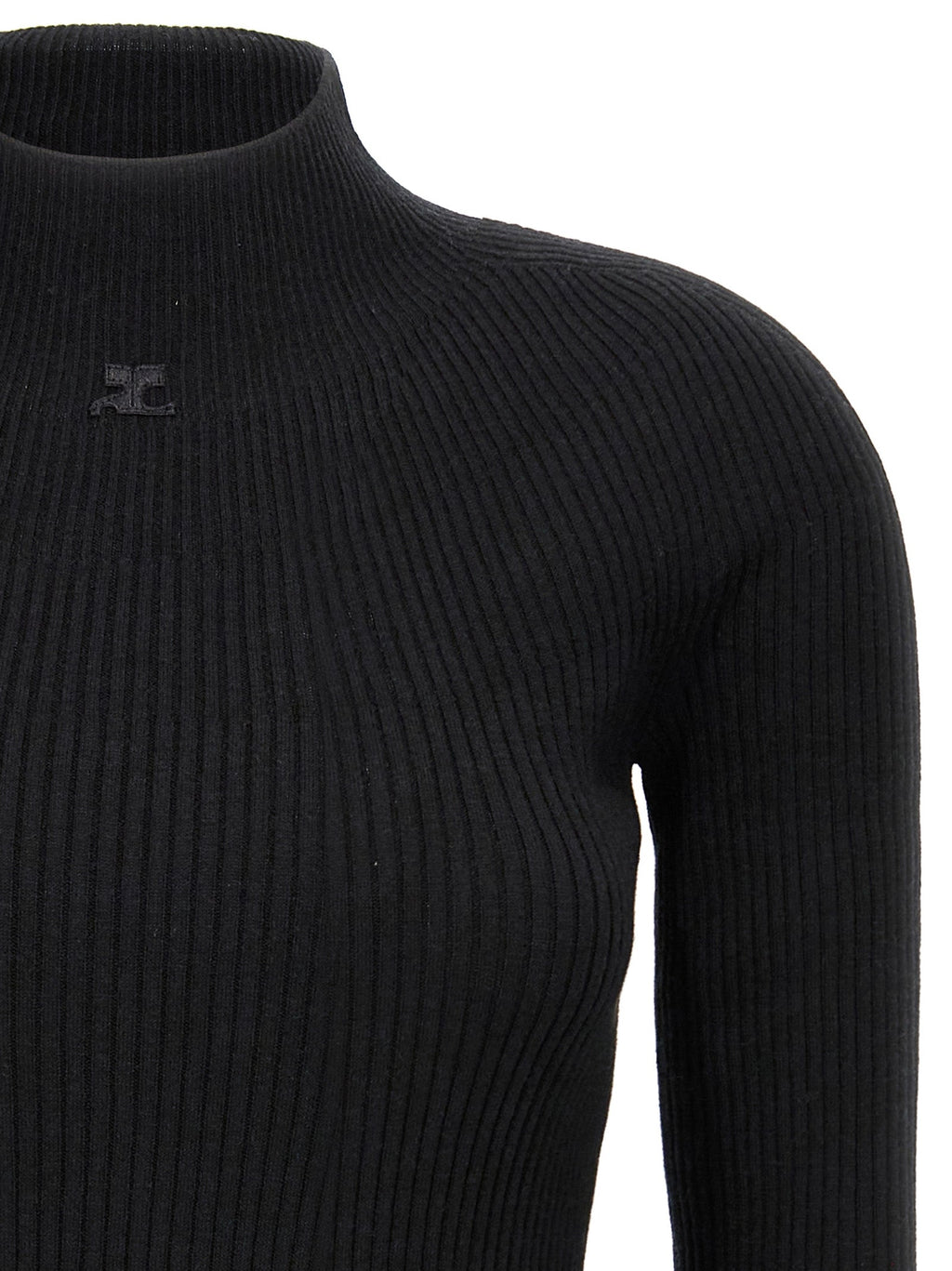 Courrèges Black Cotton Short Dress
