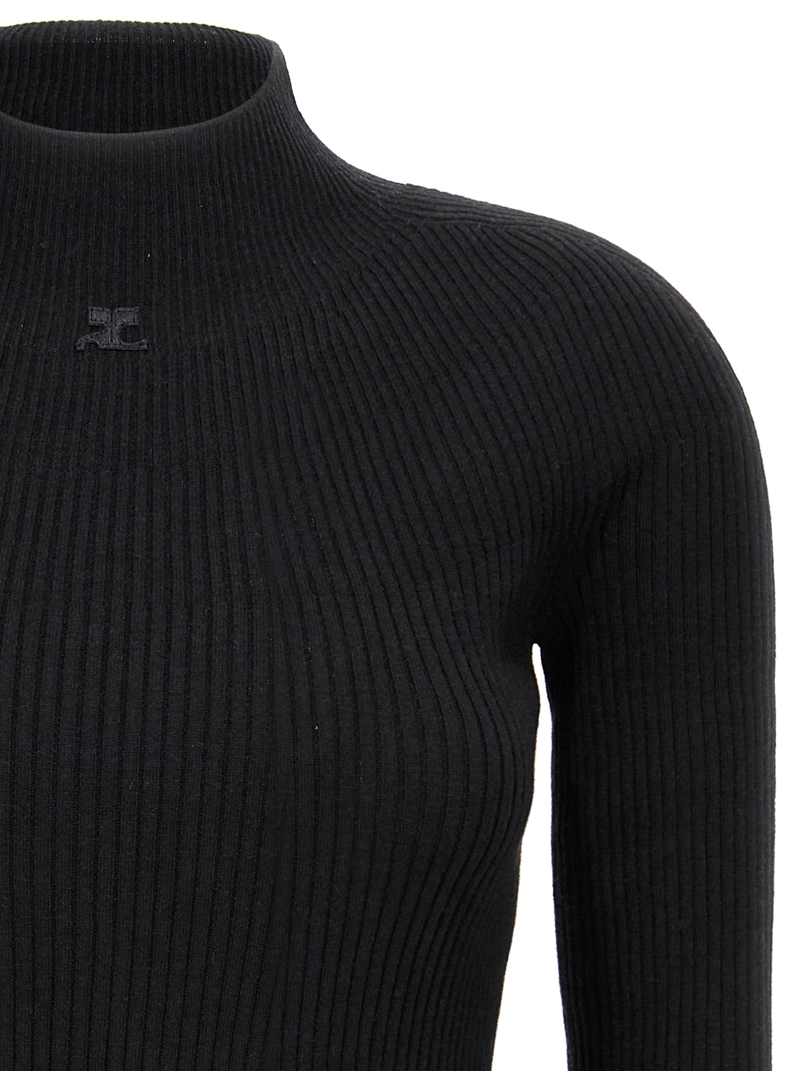 Courrèges Black Cotton Short Dress