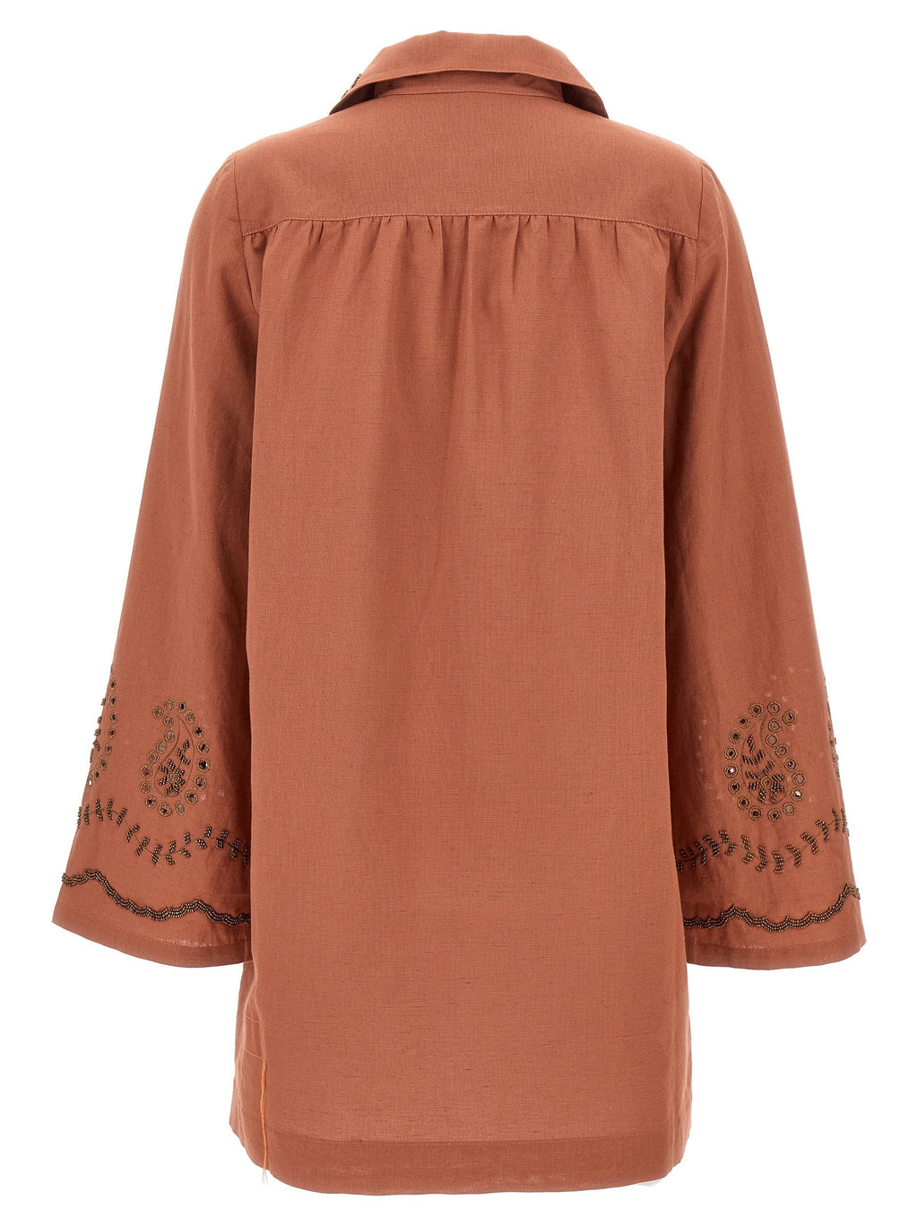 Fortela Bordeaux Cotton Short Dress