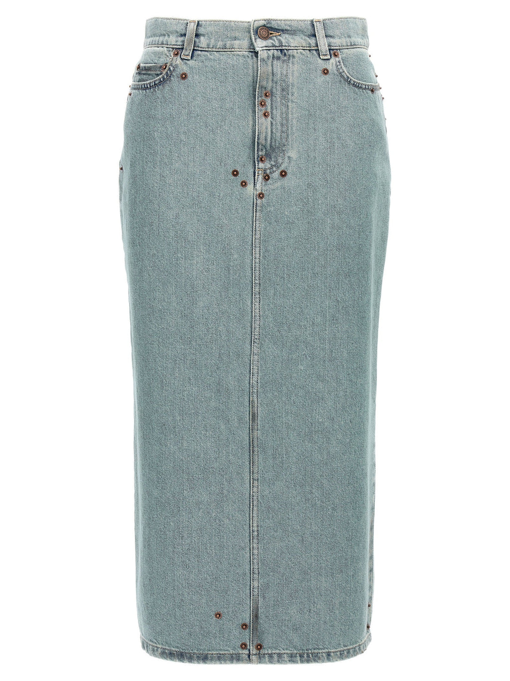 Moschino Blue Cotton Midi Skirt