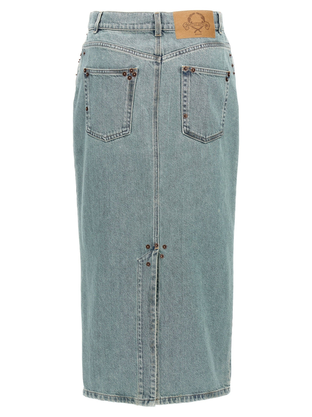 Moschino Blue Cotton Midi Skirt