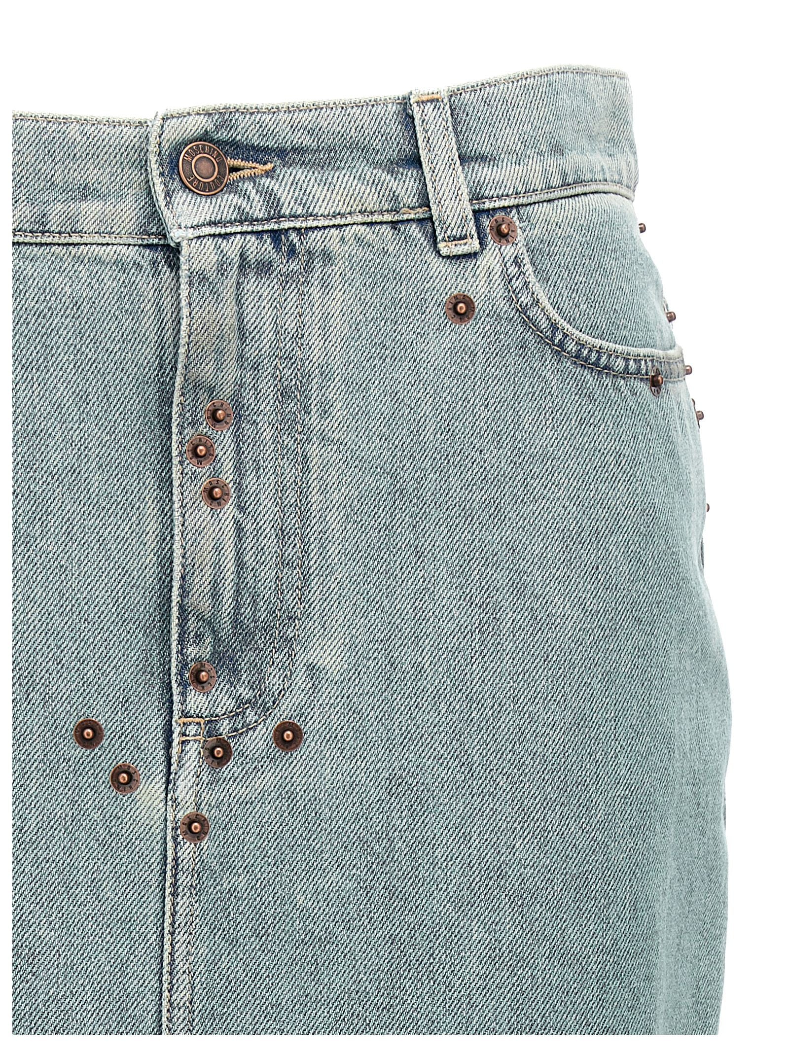 Moschino Blue Cotton Midi Skirt