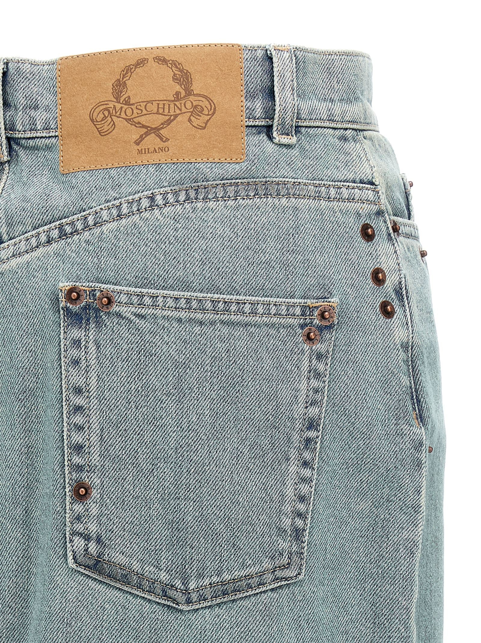 Moschino Blue Cotton Midi Skirt