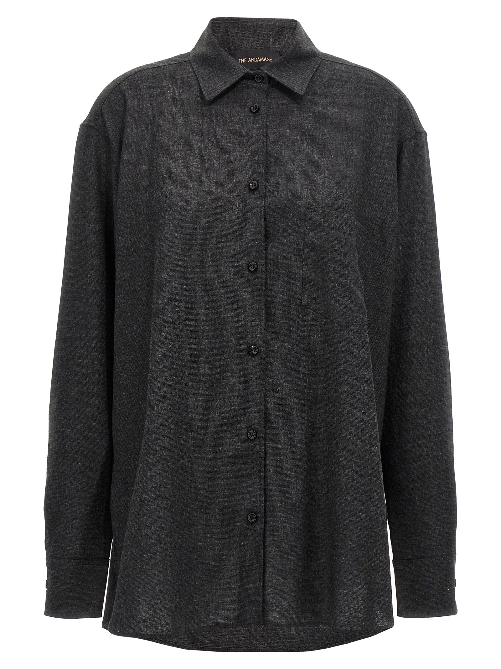 The Andamane Gray Wool Blouse