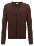 JOHN SMEDLEY Brown Wool Cardigan