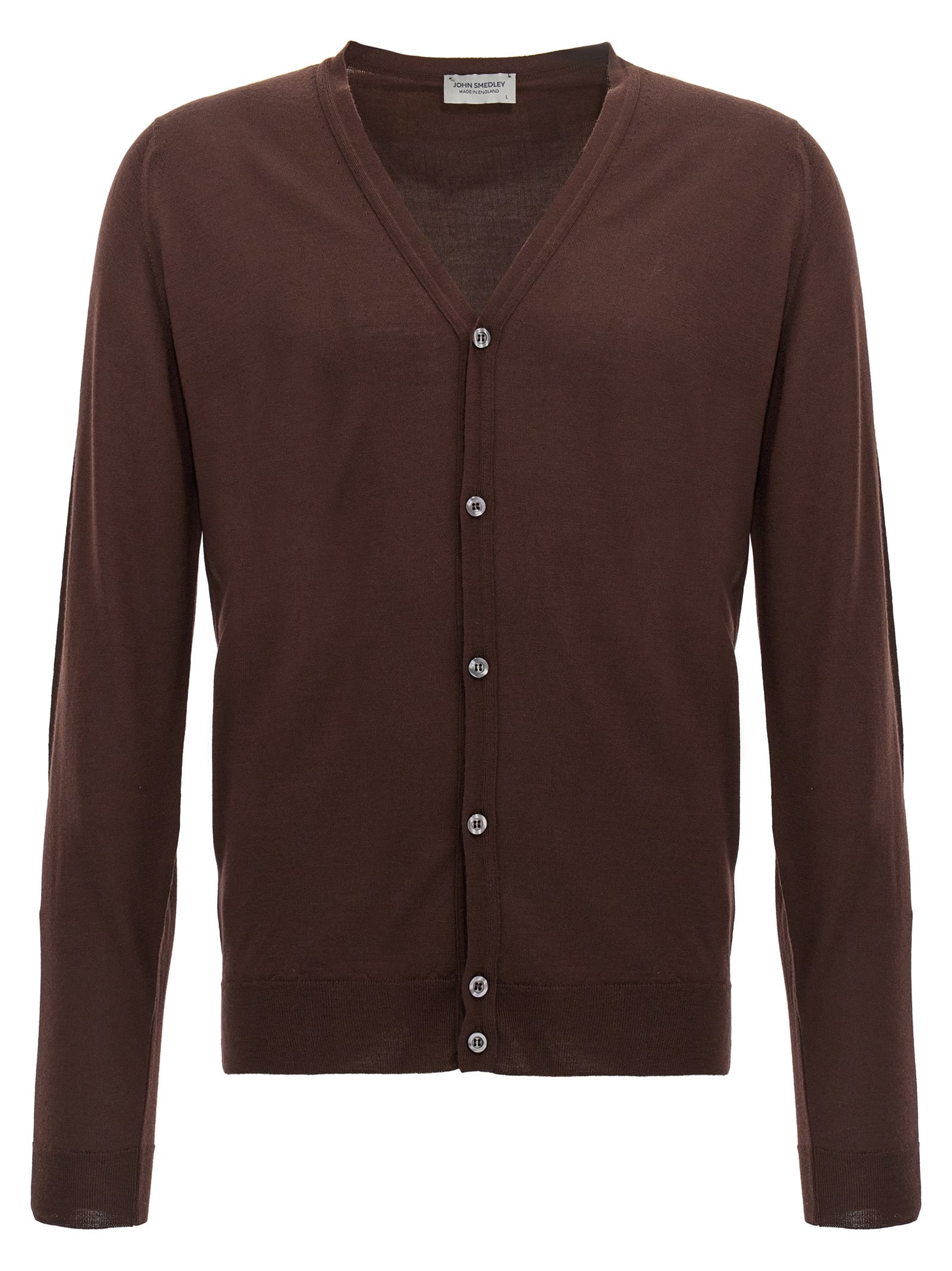 JOHN SMEDLEY Brown Wool Cardigan