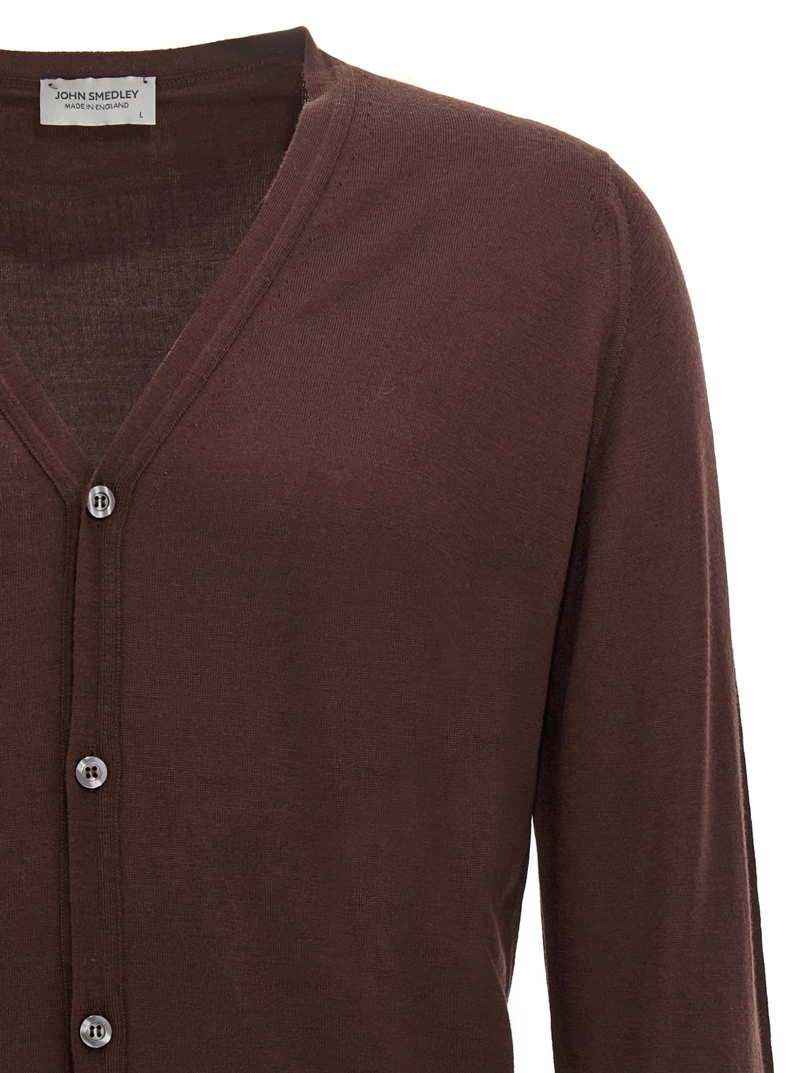 JOHN SMEDLEY Brown Wool Cardigan