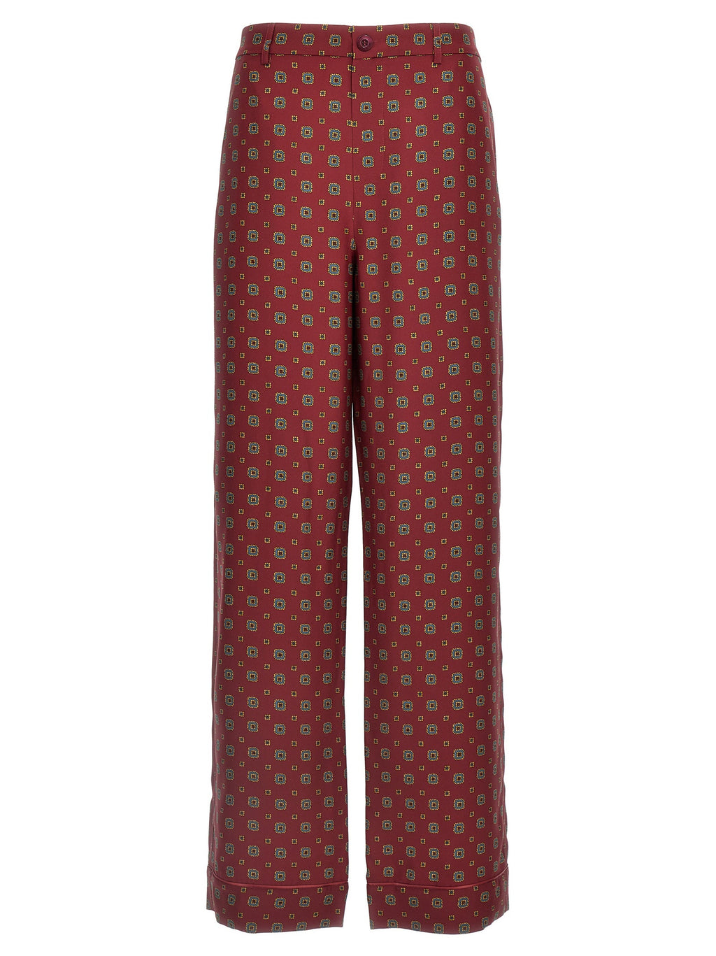 Moschino Bordeaux Silk Casual Pants