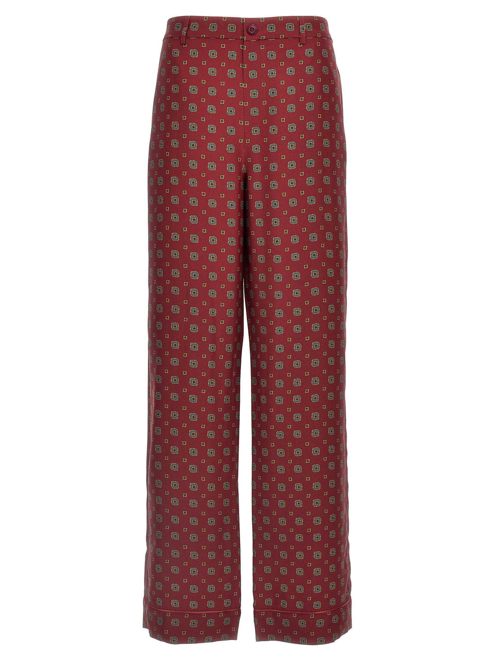 Moschino Bordeaux Silk Casual Pants