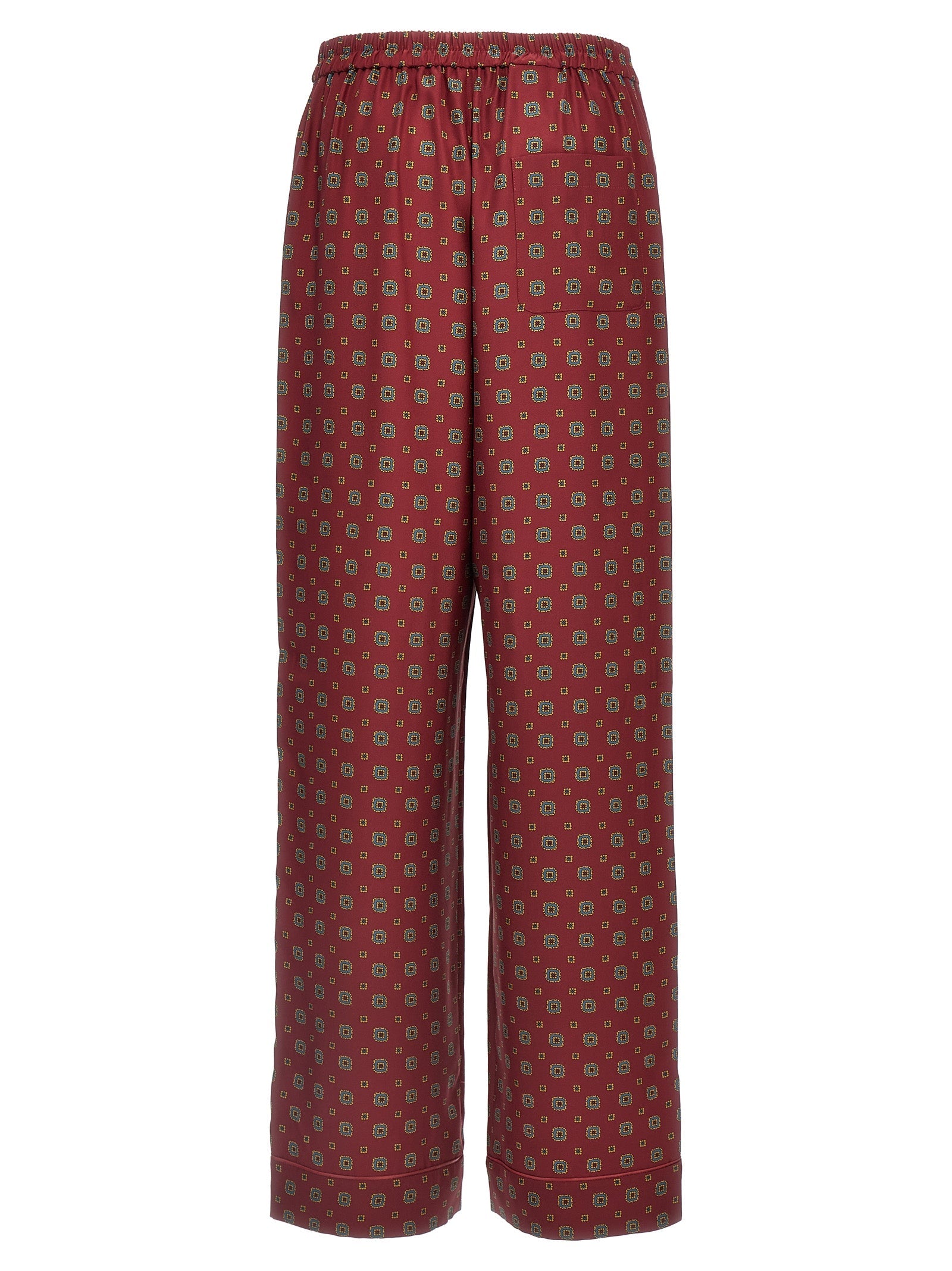 Moschino Bordeaux Silk Casual Pants