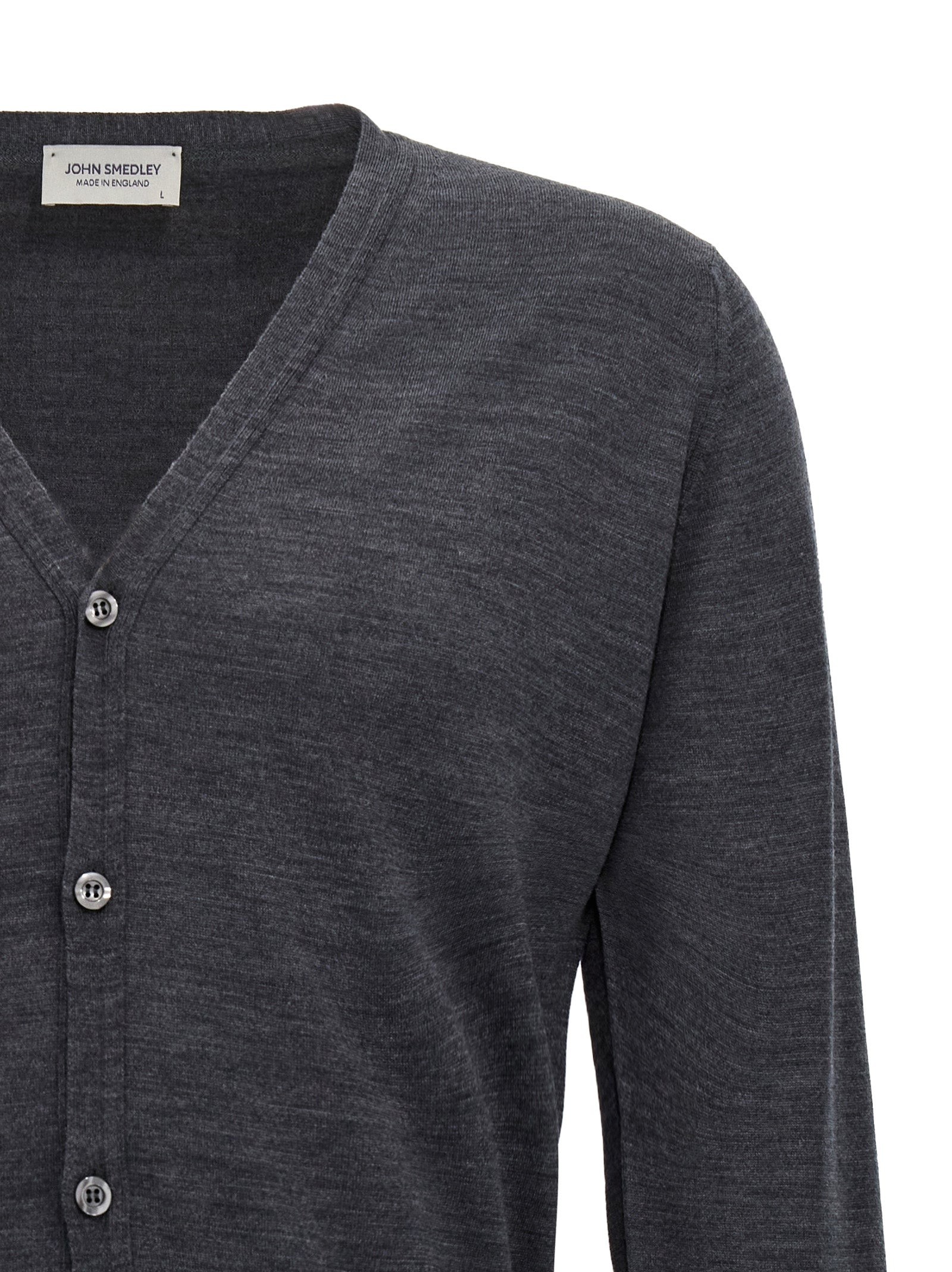 JOHN SMEDLEY Gray Wool Cardigan