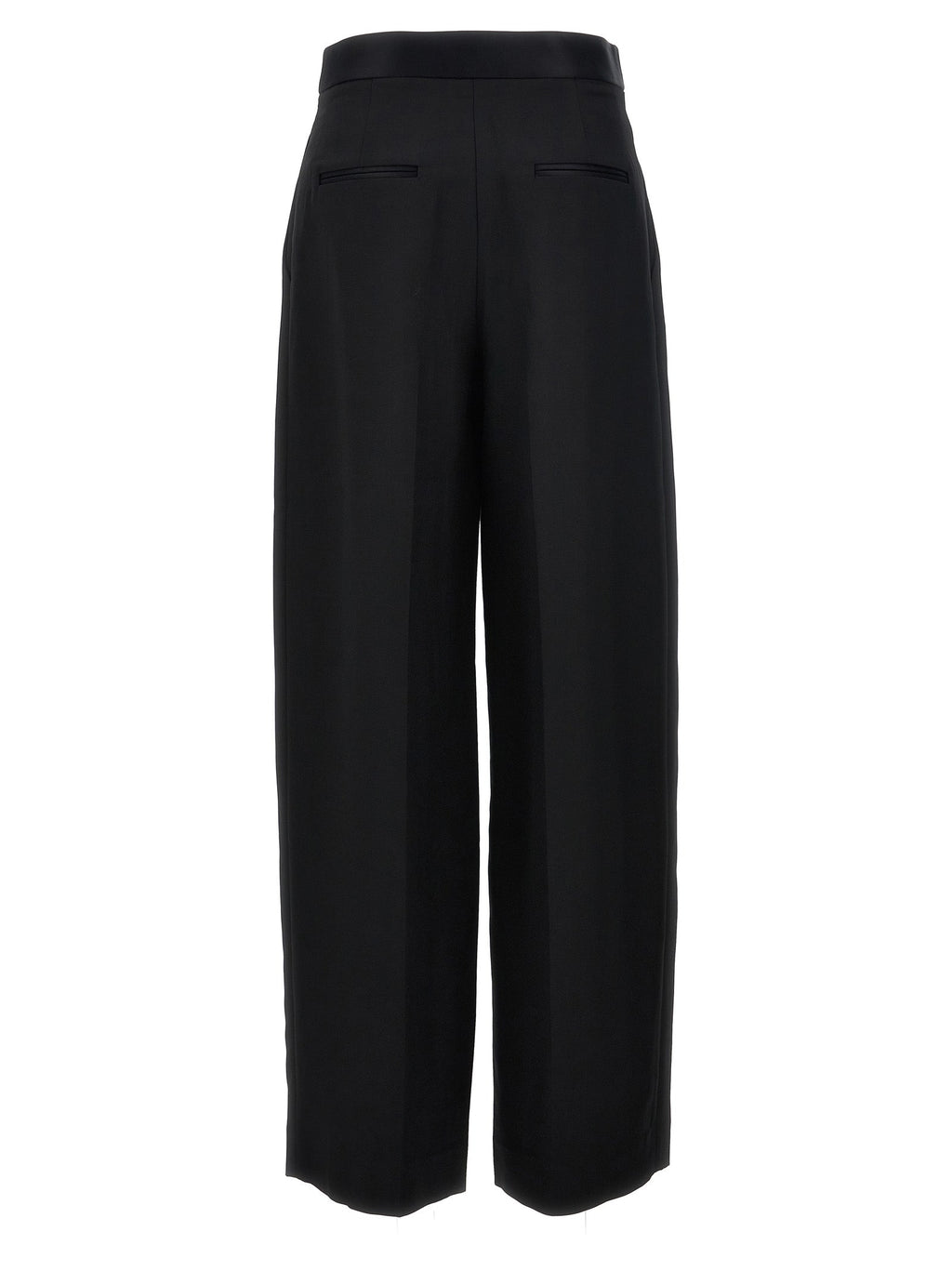 Khaite Black Viscose Casual Pants