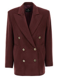 Etro Bordeaux Wool Blazer