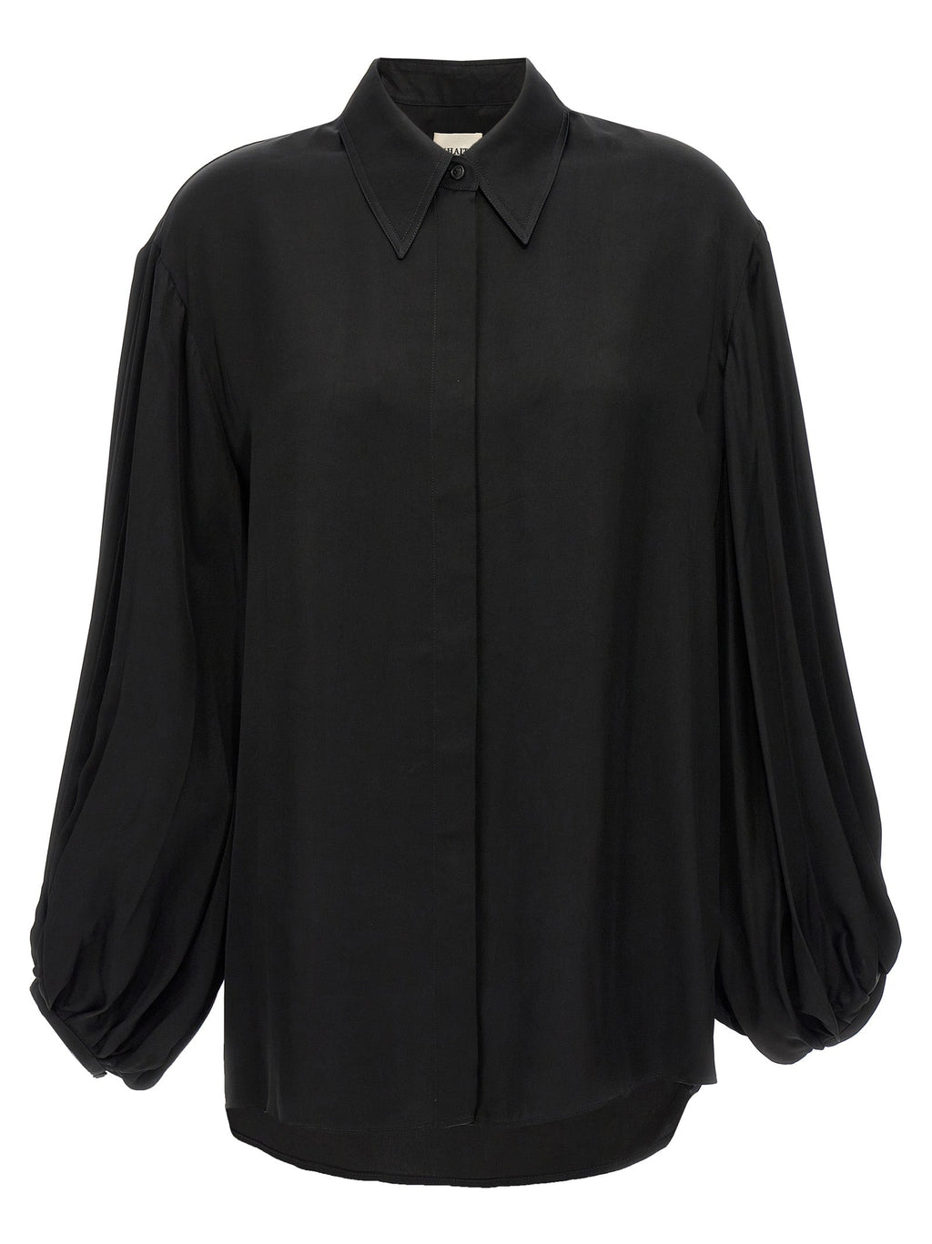 Khaite Black Cupro Blouse